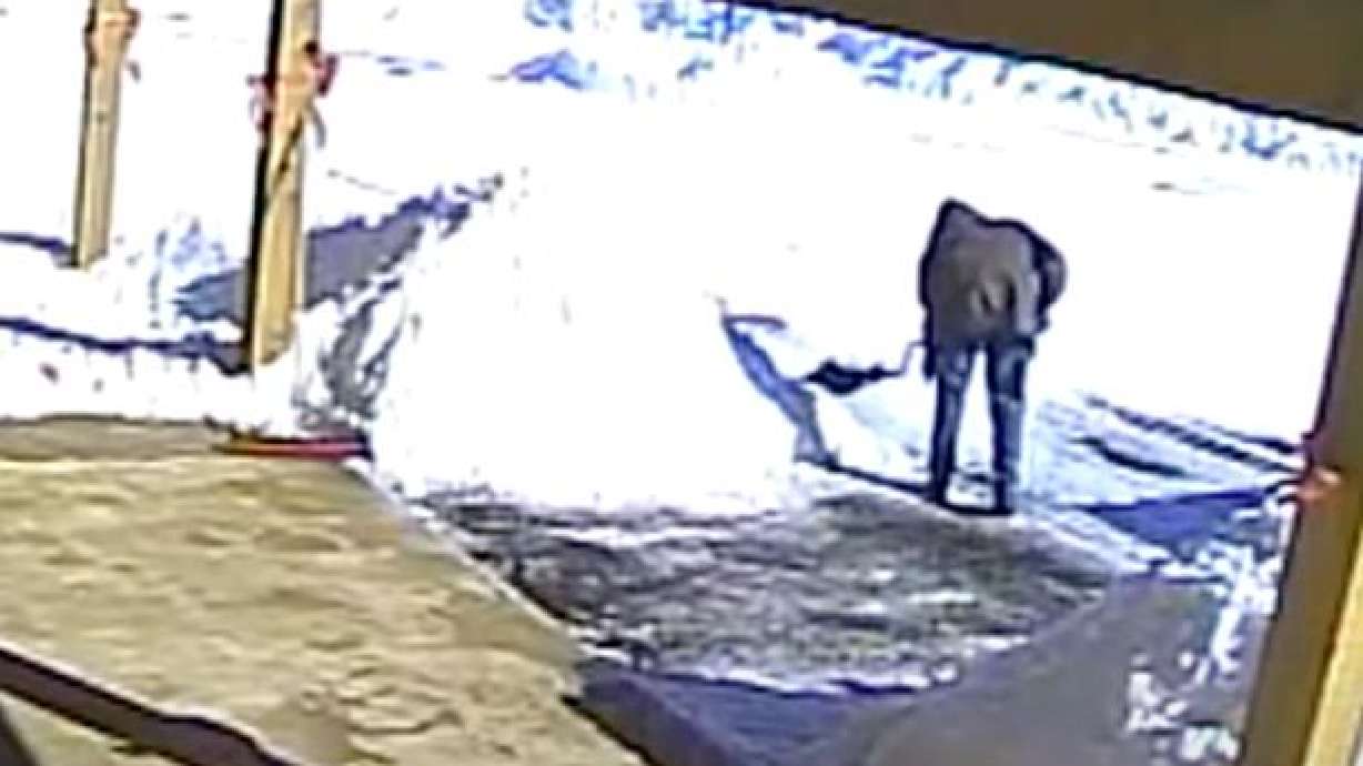A man clears snow from his driveway and the unfortunate happens.