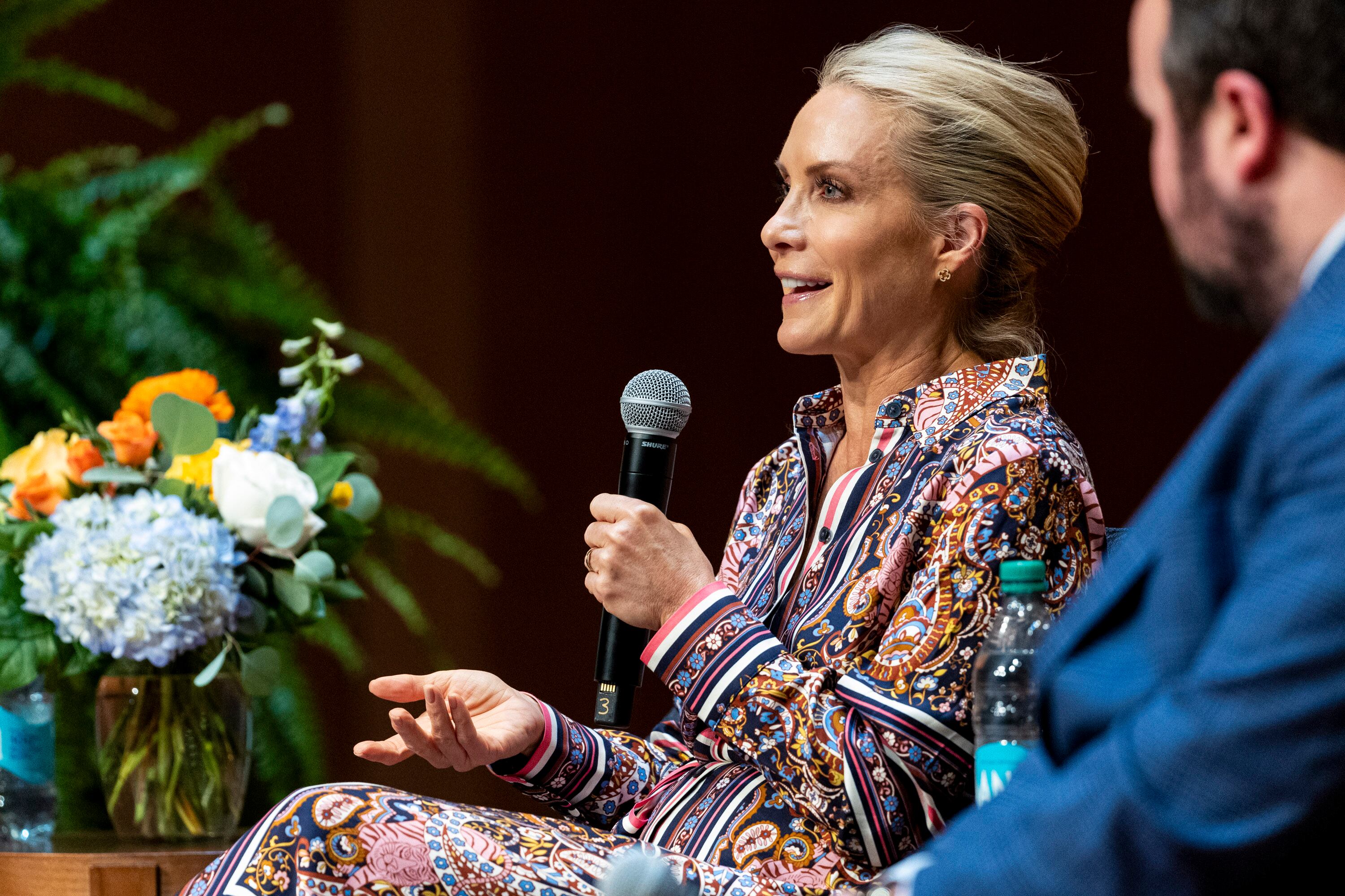 Dana Perino, Fox News anchor and host and former White House press secretary who served under President George W. Bush, speaks during a symposium titled “Freedom of Speech: Improving Civil Dialogue on College Campuses” at the Caine Performance Hall on the campus of Utah State University in Logan on Friday.