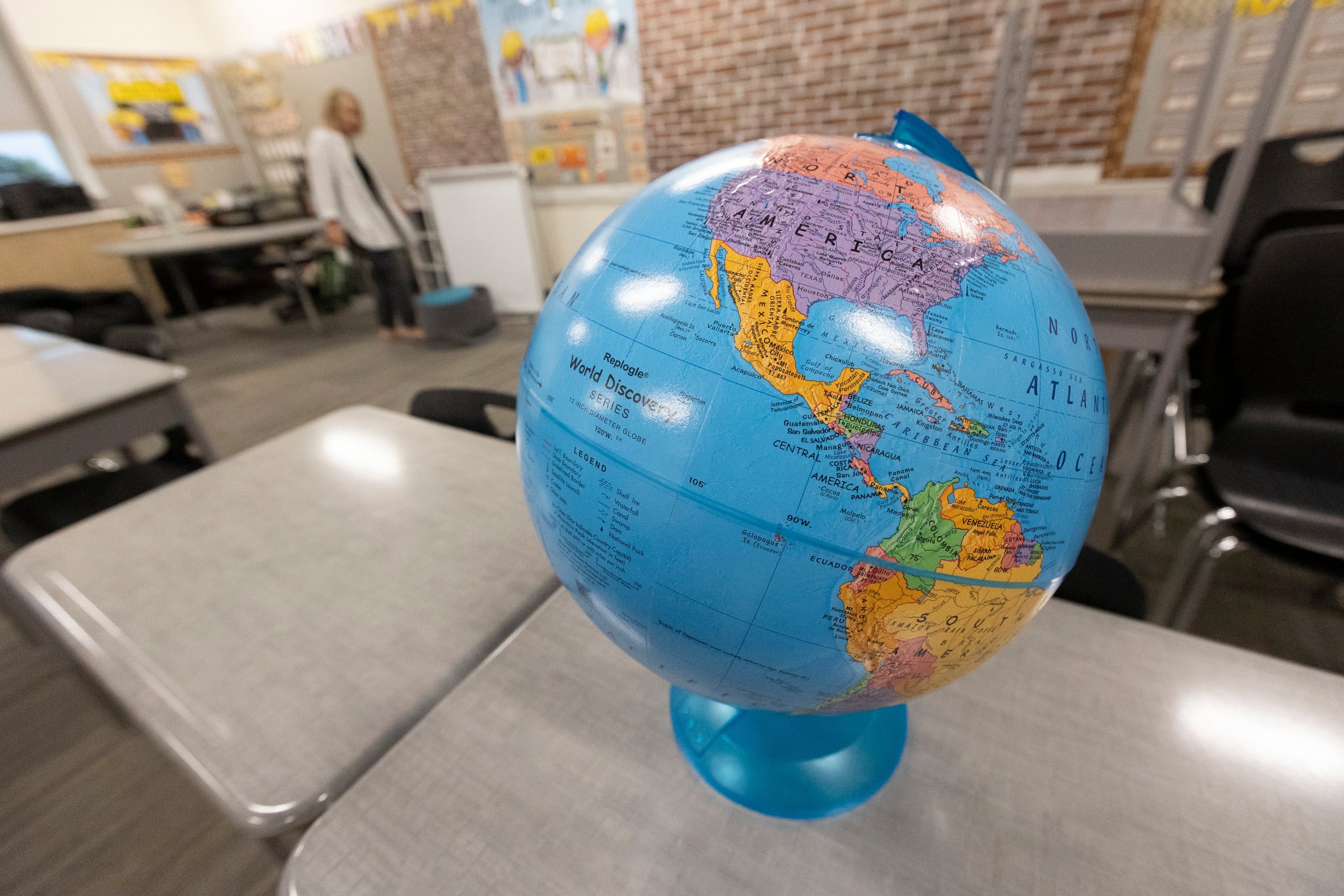 Fifth grade teacher and former Midvalley teacher of the year award winner, Patrice Rogers, prepares her classroom for the first day of school at Midvalley Elementary School in Midvale on Aug. 12.