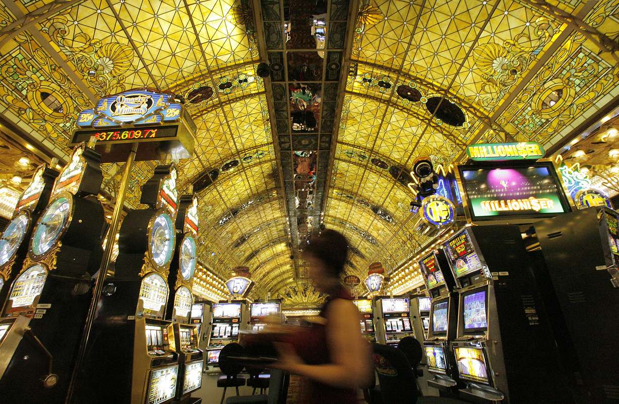 Stained glass covers the ceiling at the Tropicana Resort & Casino on March 28, 2007, in Las Vegas.