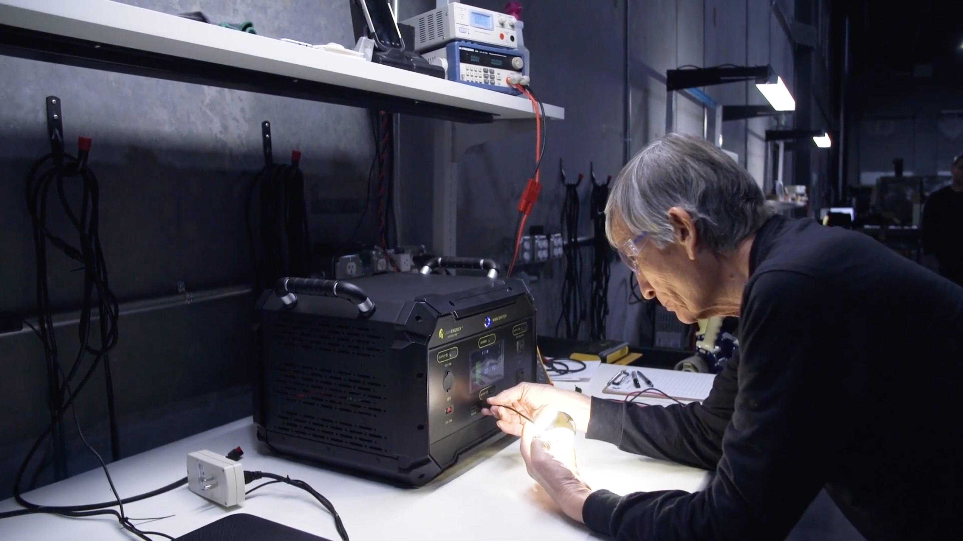 A Lion Energy employee works on a battery in this undated handout photo. Lion Energy announced Tuesday that it is pursuing a cutting-edge manufacturing line at its Utah facility for battery rack modules, or BRM, and large energy storage cabinet assembly.