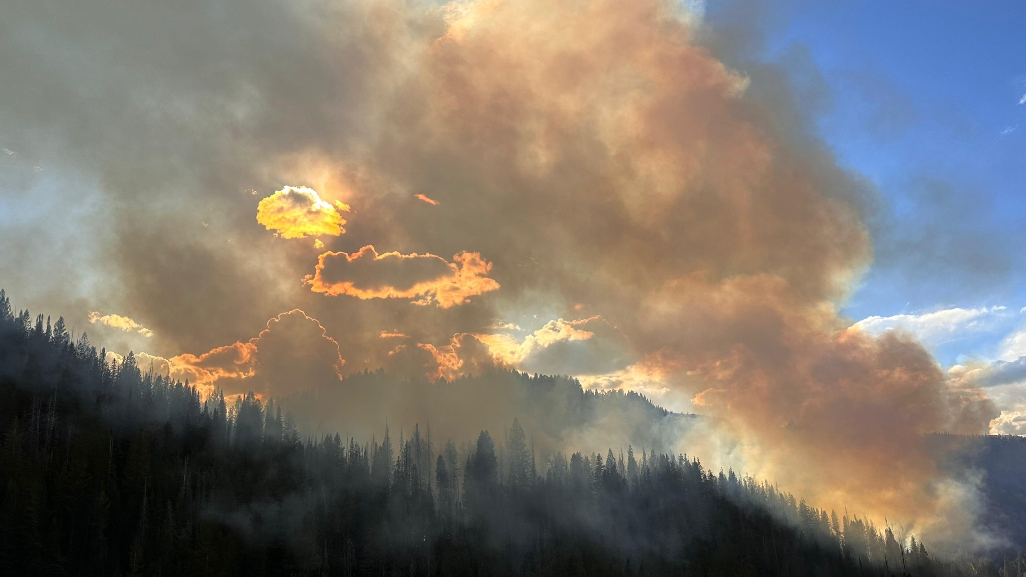 Smoke rises from the Yellow Lake Fire in Wasatch County.