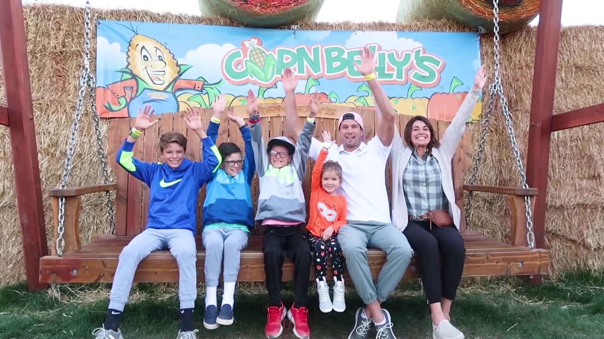 Justin Bingham and his wife, Lindsay Bingham, seen with their four children at Cornbelly's.