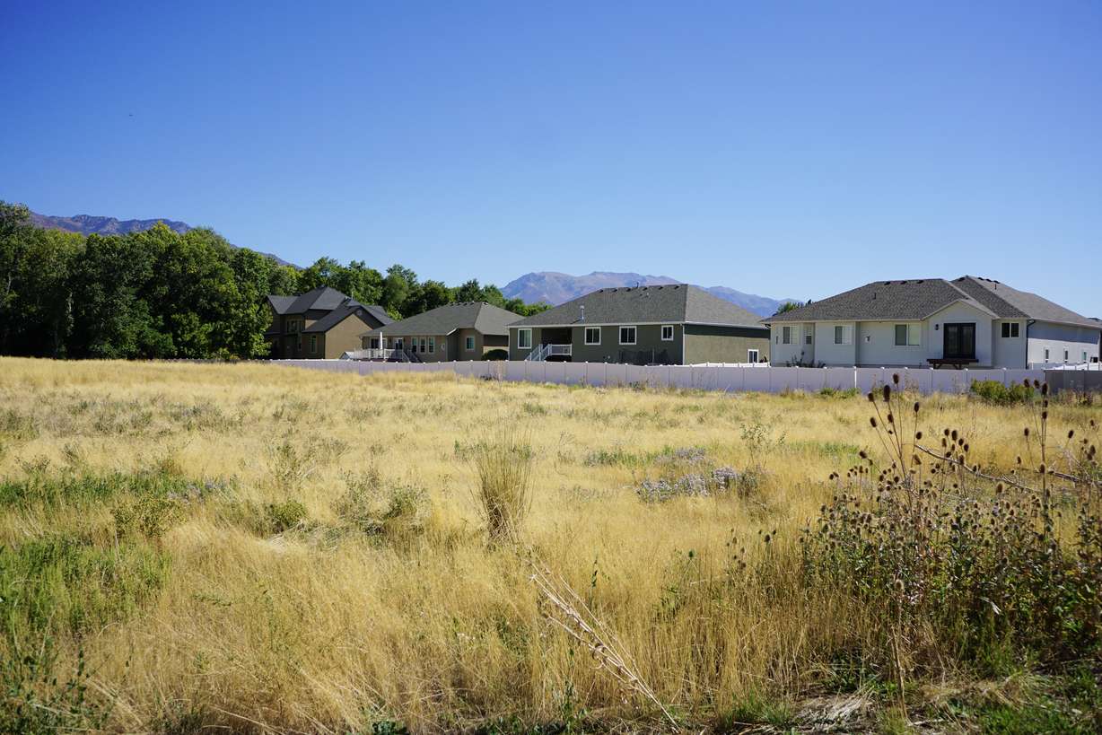 A vacant 4-acre lot in northern Riverdale, on Sept. 24, bordering the Riverglen subdivision. The Riverdale City Council denied a rezone request for the land in January 2023.