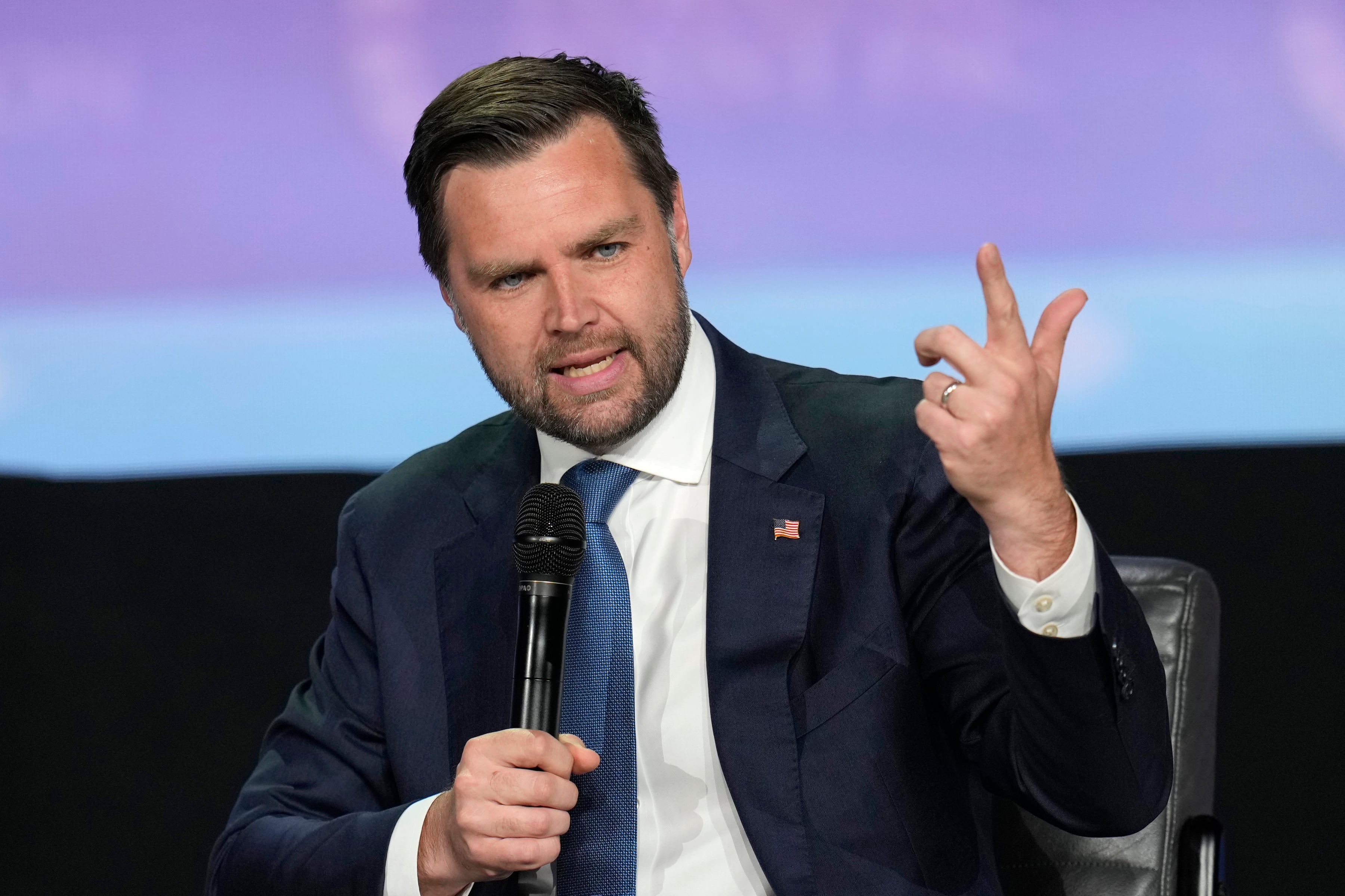 Republican vice presidential nominee Sen. JD Vance, R-Ohio, speaks at a campaign event Sept. 4, in Mesa, Ariz. Vance has been reaching out to Latter-day Saint voters as part of a Trump campaign push to court the demographic in Arizona. 