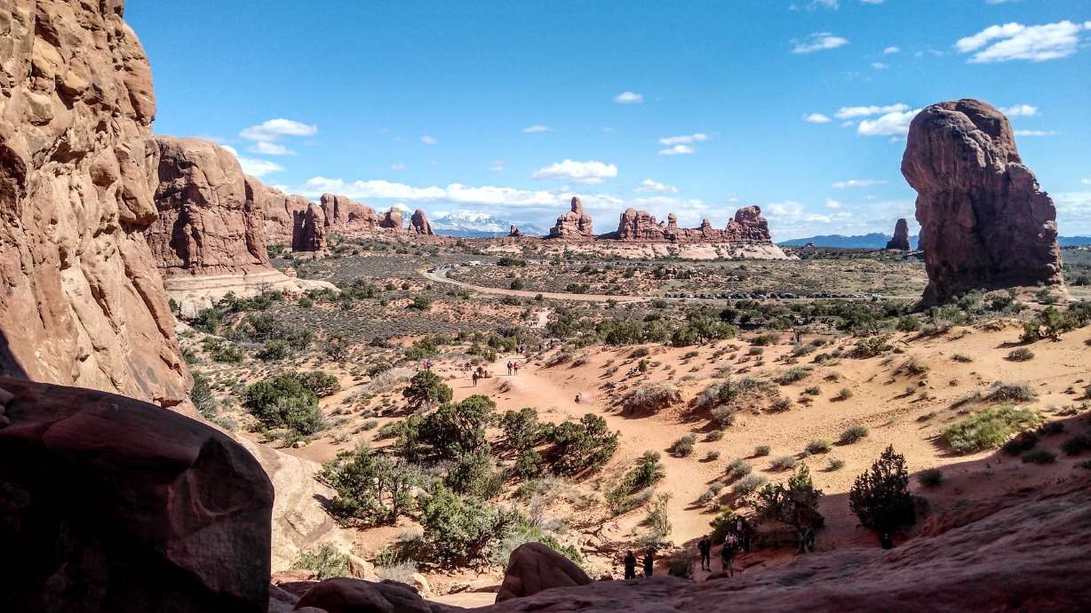 Arches National Park on April 17, 2021. A 68-year-old man is dead after falling nearly 30 feet near the Black Arch Overlook in Arches National Park on Tuesday.