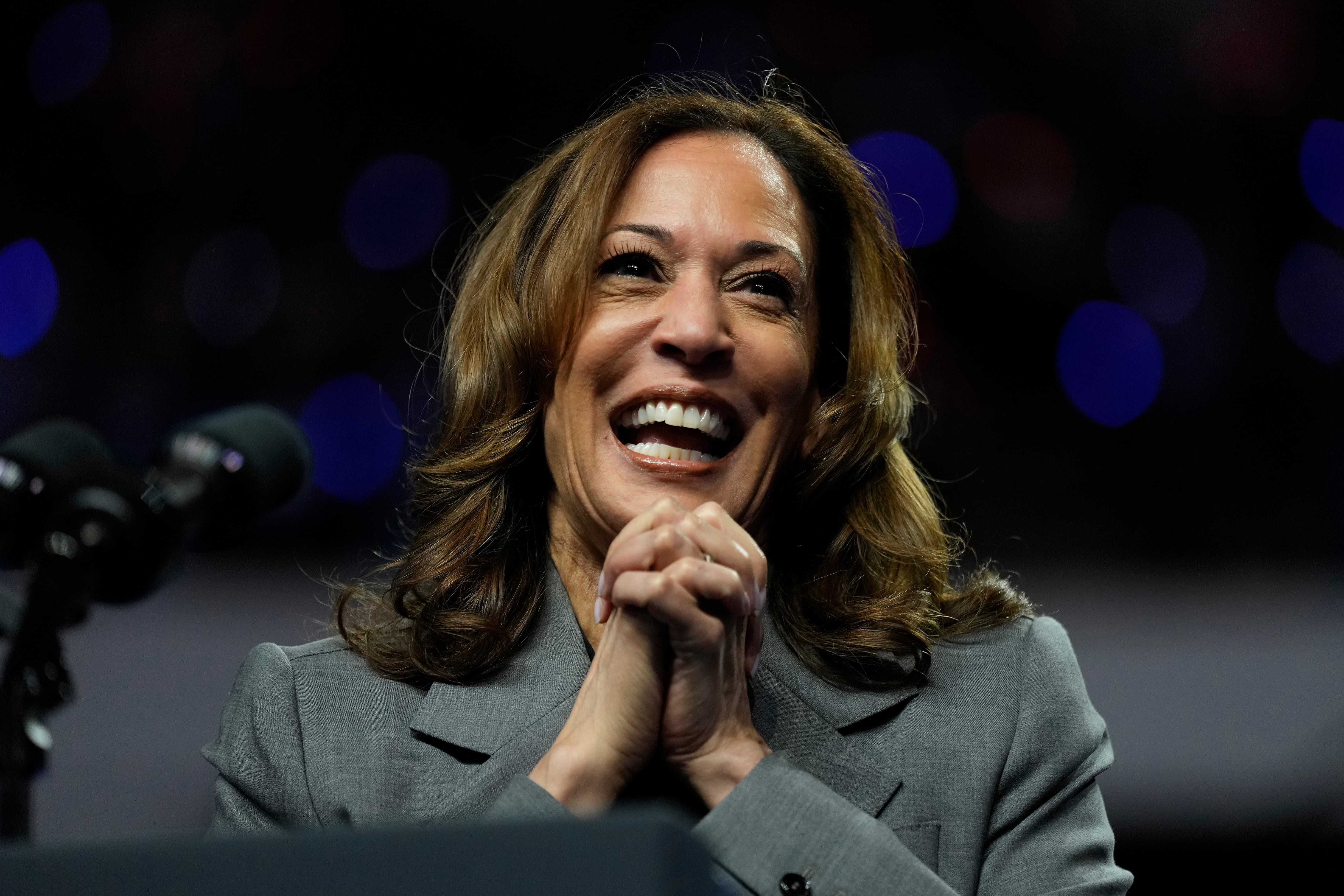 Democratic presidential nominee Vice President Kamala Harris speaks during a rally, Sept. 20 in Madison, Wis. Many religious conservatives are not satisfied with Harris' record on religious liberty.