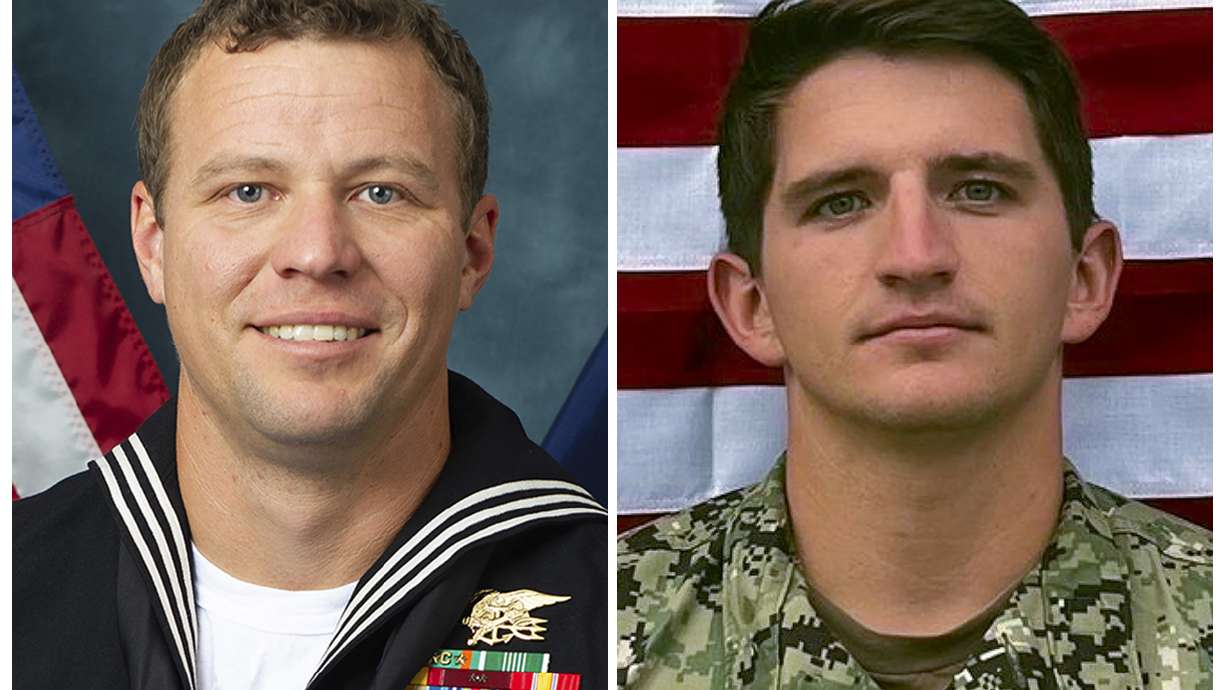 Navy Special Warfare Operator 1st Class Christopher J. Chambers, left, and Navy Special Warfare Operator 2nd Class Nathan Gage Ingram, right, are shown. Chambers and Ingram died while boarding an unflagged ship, Jan. 11, in the Arabian Sea. A military investigation shows glaring training failures partially to blame.