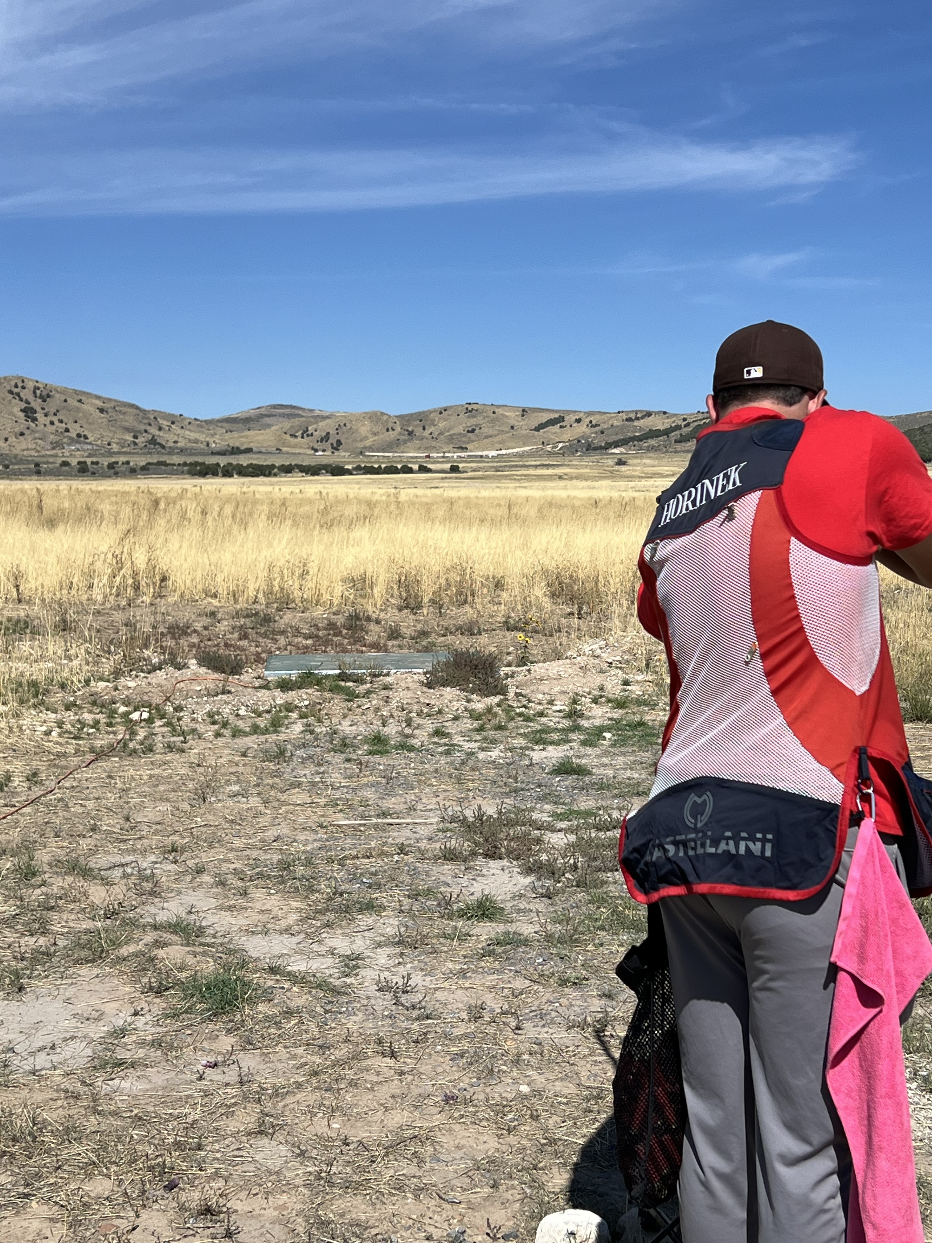 Kaleb Horinek shoots trap at Wasatch Wing and Clay in Utah County on Sept. 22.