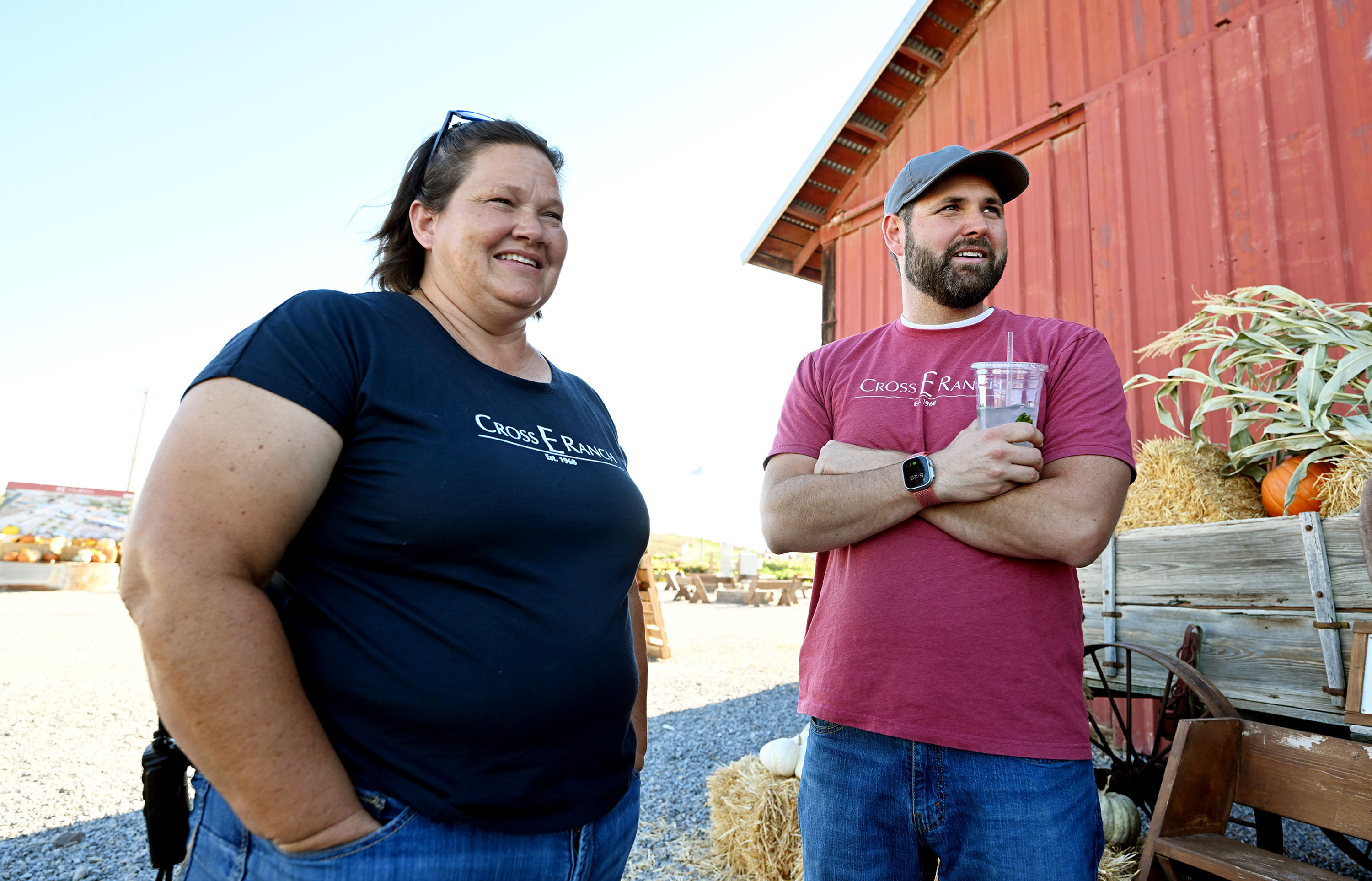 Heather Limon and her brother Dalon Hinckley talk about the work they do at the Cross E Ranch in North Salt Lake on Sept. 24.