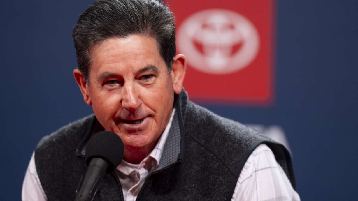 Philadelphia Phillies manager Rob Thomson speaks to the media during an end of the season baseball news conference, Tuesday, Oct. 15, 2024, in Philadelphia.
