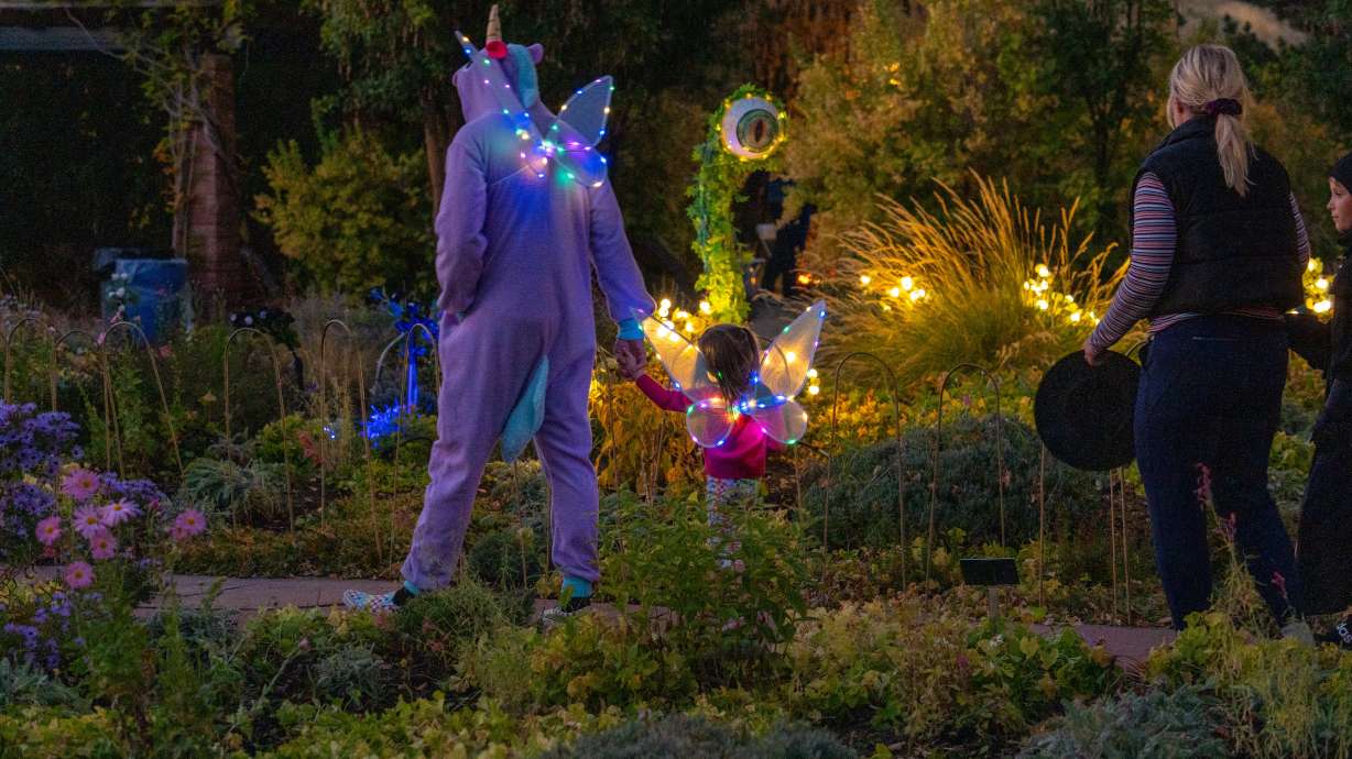 Visitors walk through Red Butte Garden and Arboretum during the 2023 BOOtanical event. The 2024 edition begins on Thursday at 6 p.m.