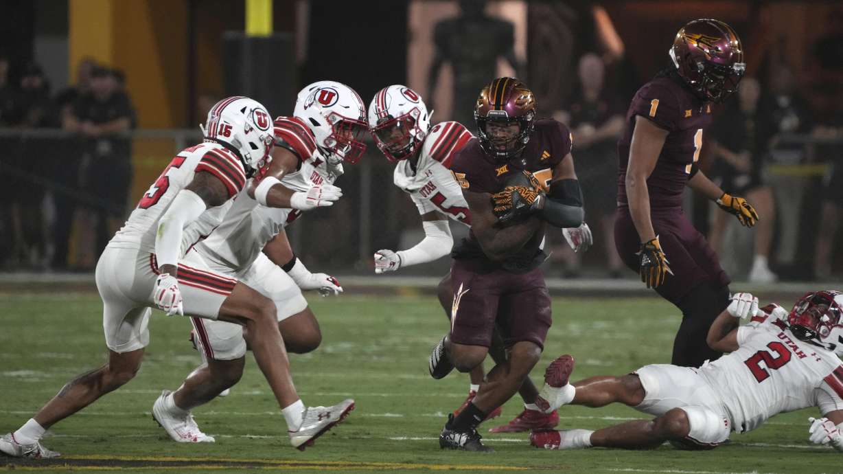 Arizona State running back DeCarlos Brooks (25) in the first half during an NCAA college football game against Utah, Friday, Oct. 11, 2024, in Tempe, Ariz.