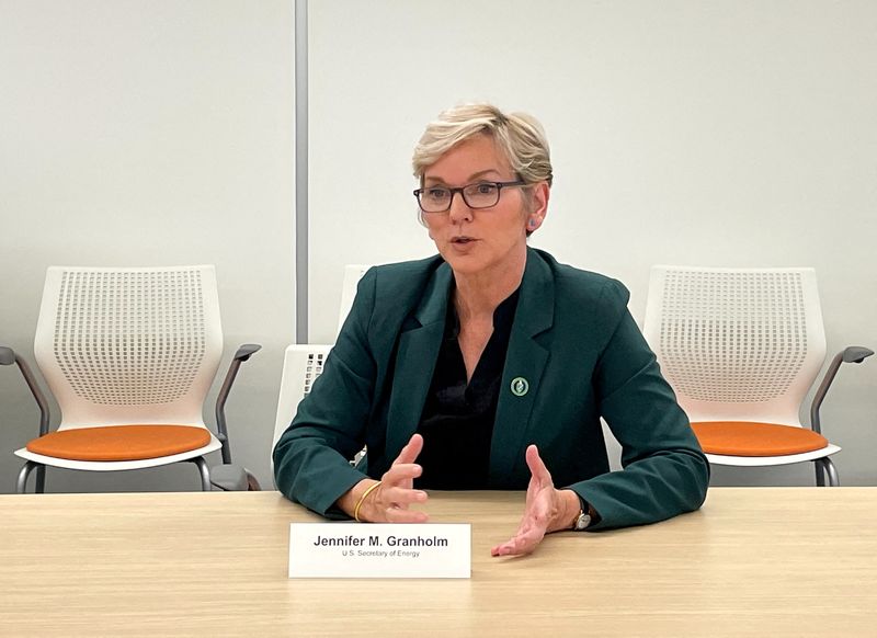 U.S. Secretary of Energy Jennifer Granholm speaks during an interview with Reuters in Washington, June 4. The U.S. on Wednesday opened applications for up to $900 million in funding for small nuclear reactor technology