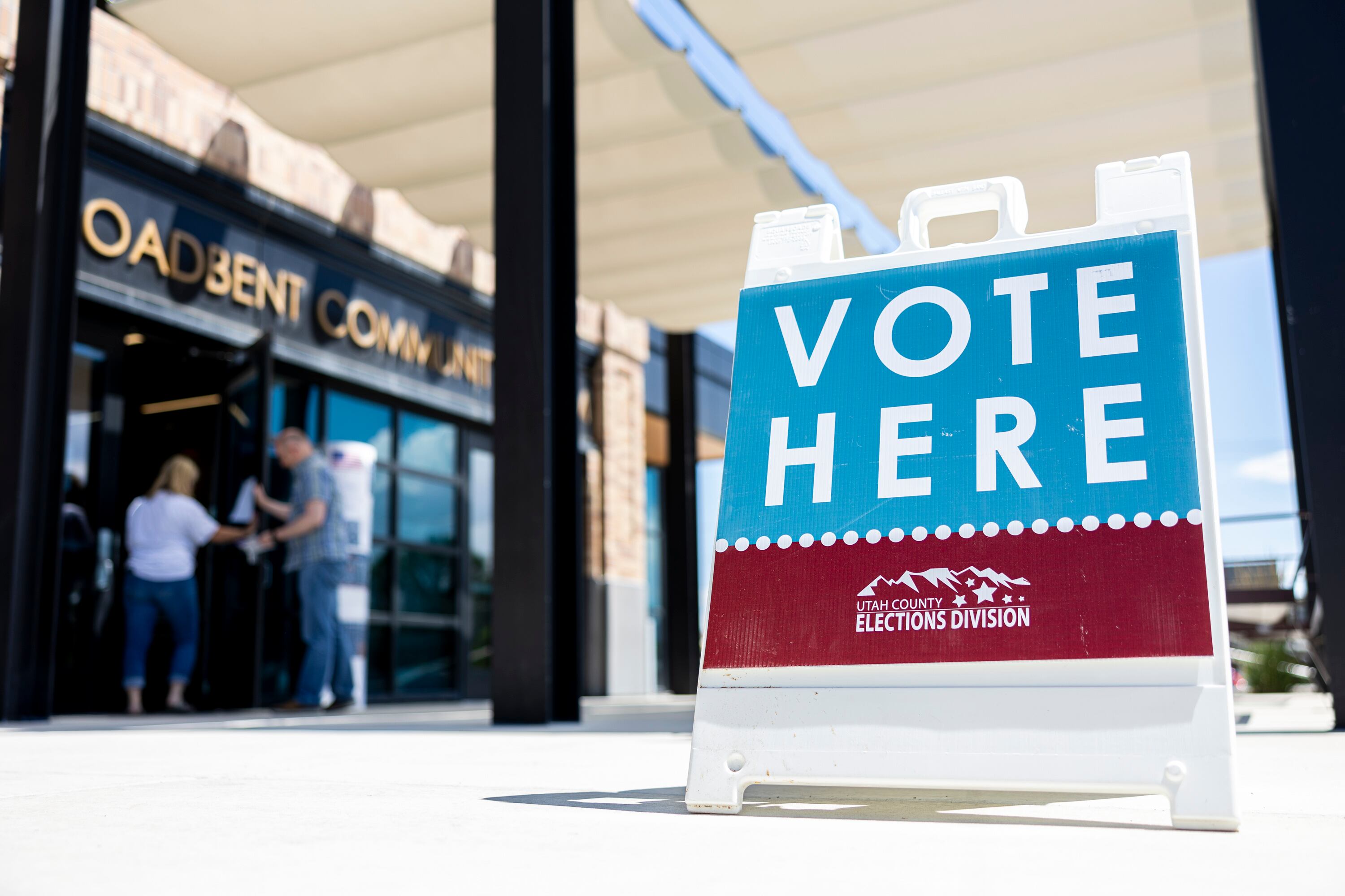 Voters make their way inside the Lehi Public Safety Building during primary election voting in Lehi on June 25. Votes will still count for two of the four proposed amendments to the Utah Constitution that are on the general election ballot. 