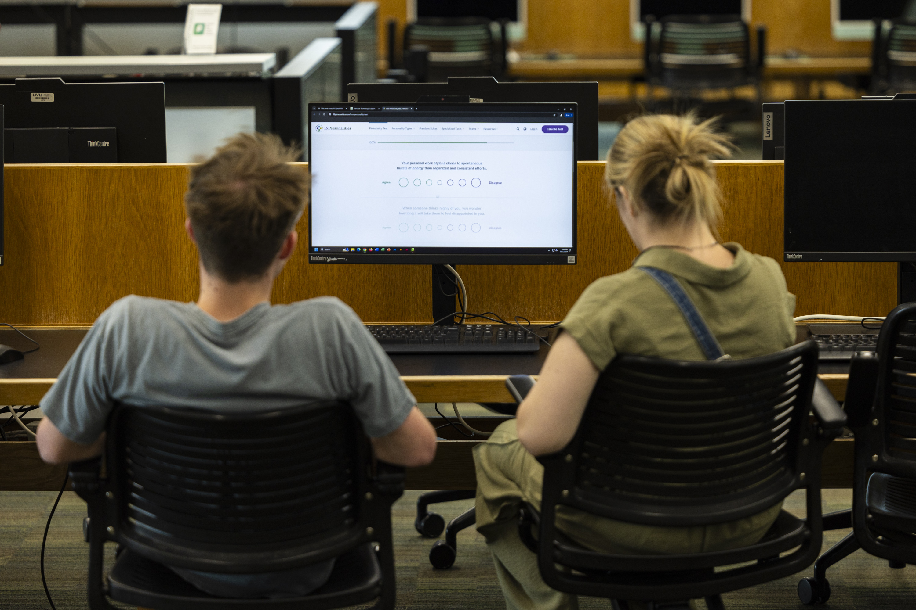 Students work on a computer at Utah Valley University in Orem July 31. The Utah System of Higher Education on Tuesday released its annual enrollment data, and the numbers are encouraging for all eight institutions under the USHE umbrella.