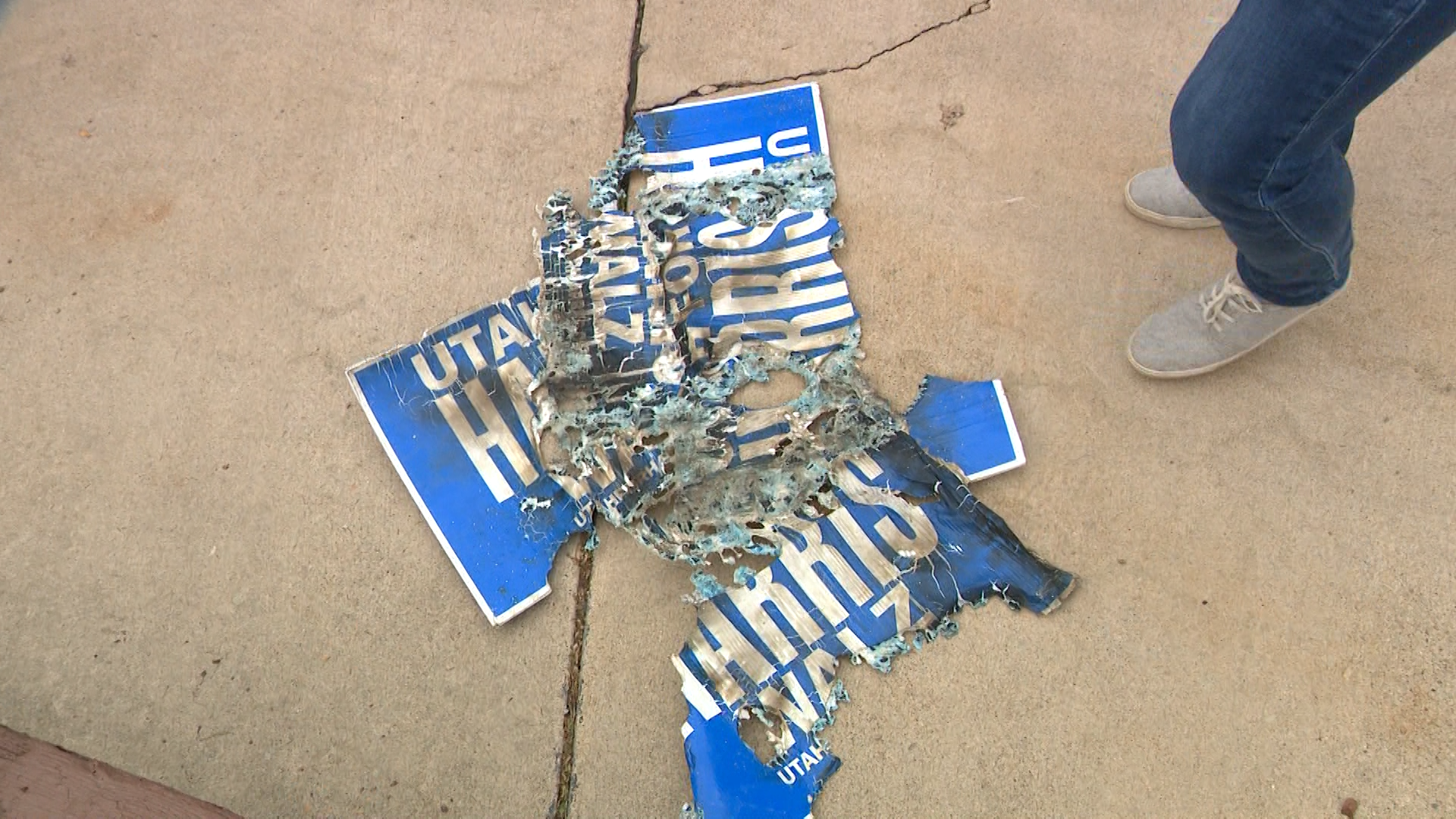 Political signs repeatedly stolen, even burned, in Bountiful