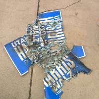 Political signs repeatedly stolen, even burned, in Bountiful