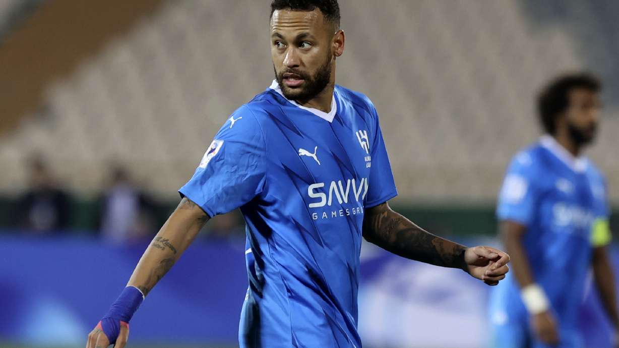 FILE - Al Hilal's Neymar looks on during the AFC Champions League Group D soccer match between Al Hilal and Iran's Nassaji Mazandaran at the Azadi Stadium in Tehran, Iran, Tuesday, Oct. 3, 2023.