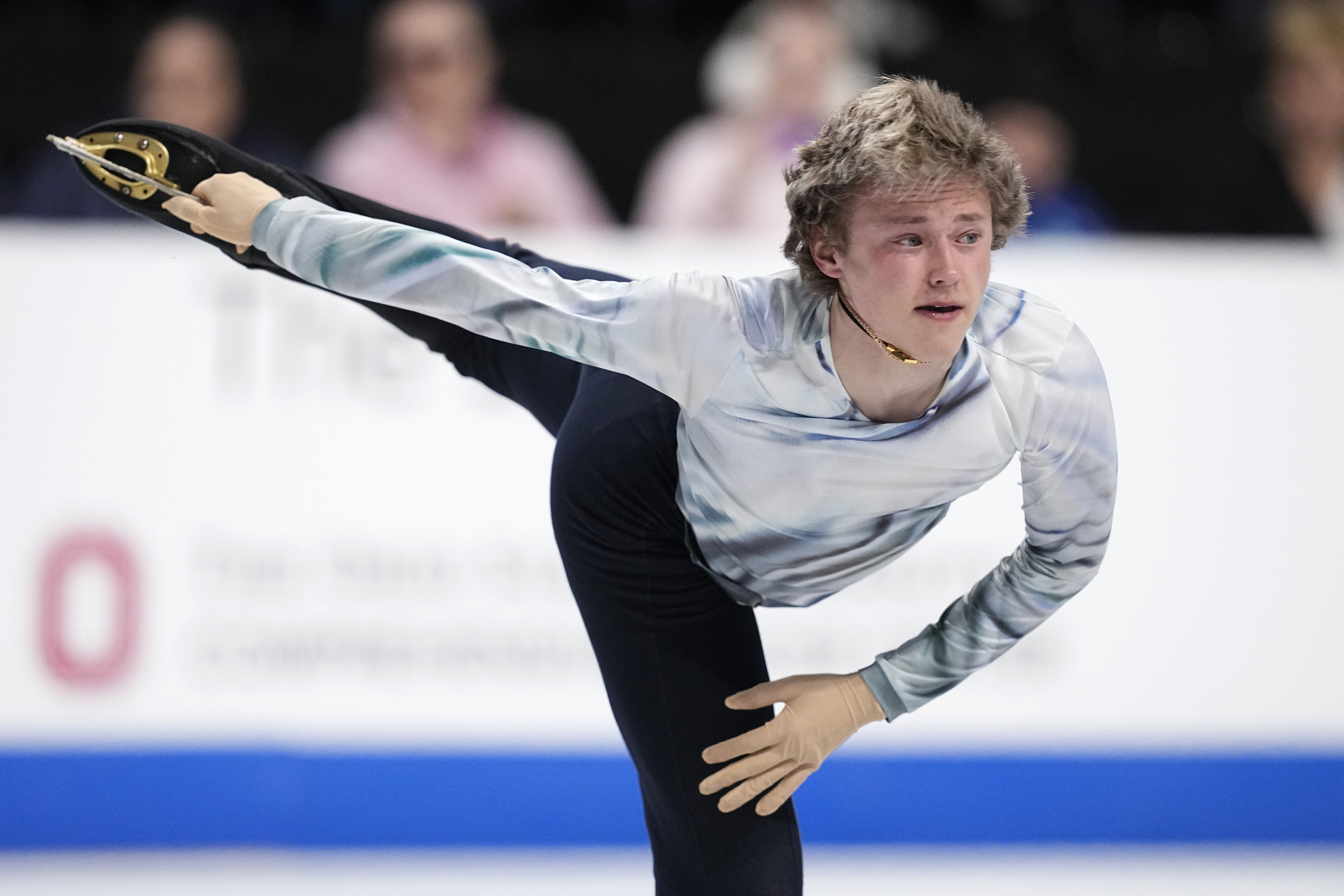 Ilia Malinin of the United States competes during the men's short program at the Skate America figure skating event in Allen, Texas, Saturday, Oct. 19, 2024. 