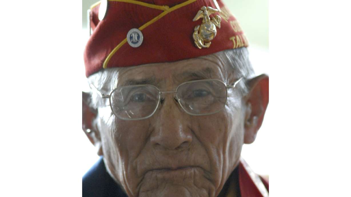 Navajo Code Talker John Kinsel Sr., of Lukachukai, Ariz., listens as his comrades speak of their WWII experiences Aug. 14, 2007, in Window Rock, Ariz.