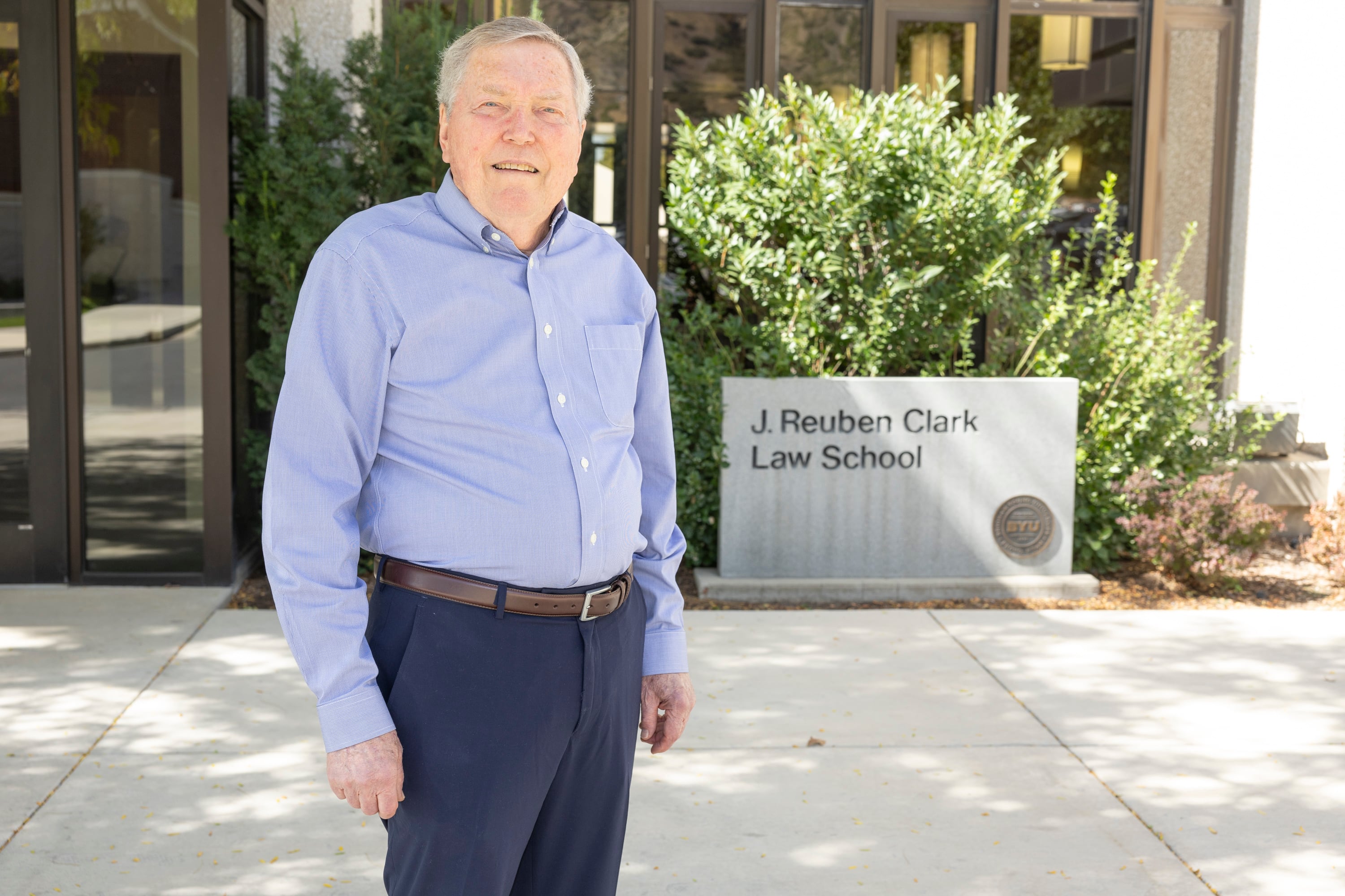 Dick Galbraith on the campus of Brigham Young University in Provo on Sept. 23. Galbraith is a philanthropist who funds externships for BYU law students to work in law offices providing legal assistance to underserved communities.