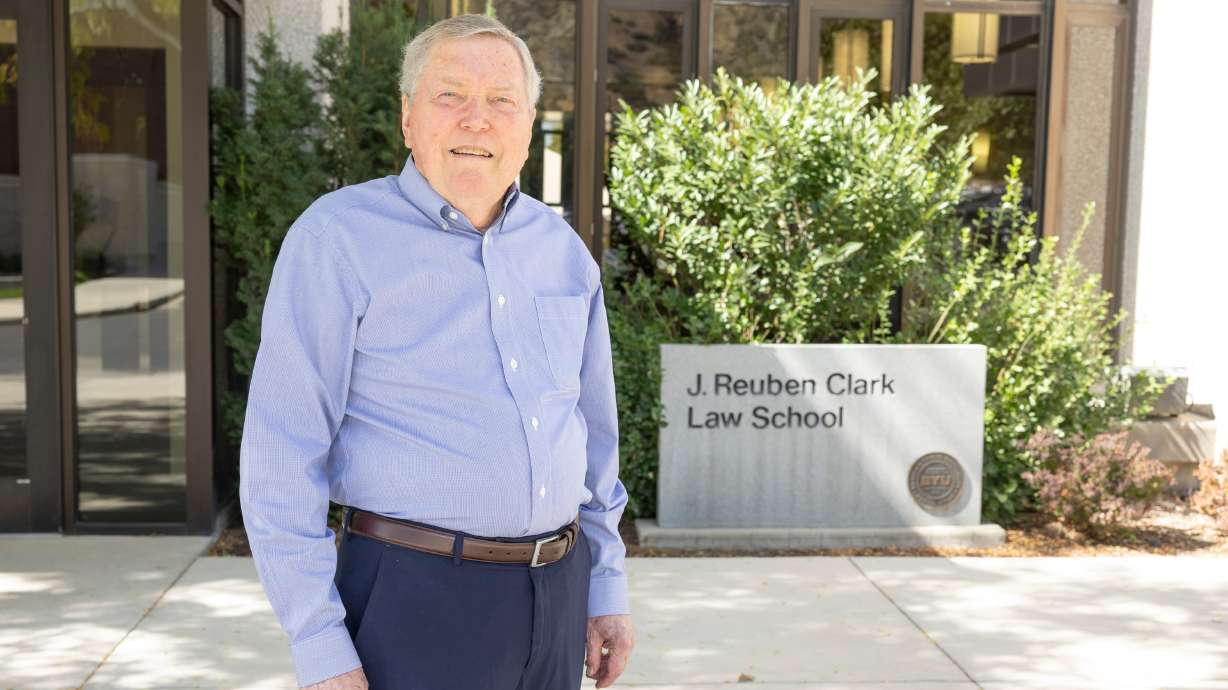 Dick Galbraith on the campus of Brigham Young University in Provo on Sept. 23. Galbraith is a philanthropist who funds externships for BYU law students to work in law offices providing legal assistance to underserved communities.