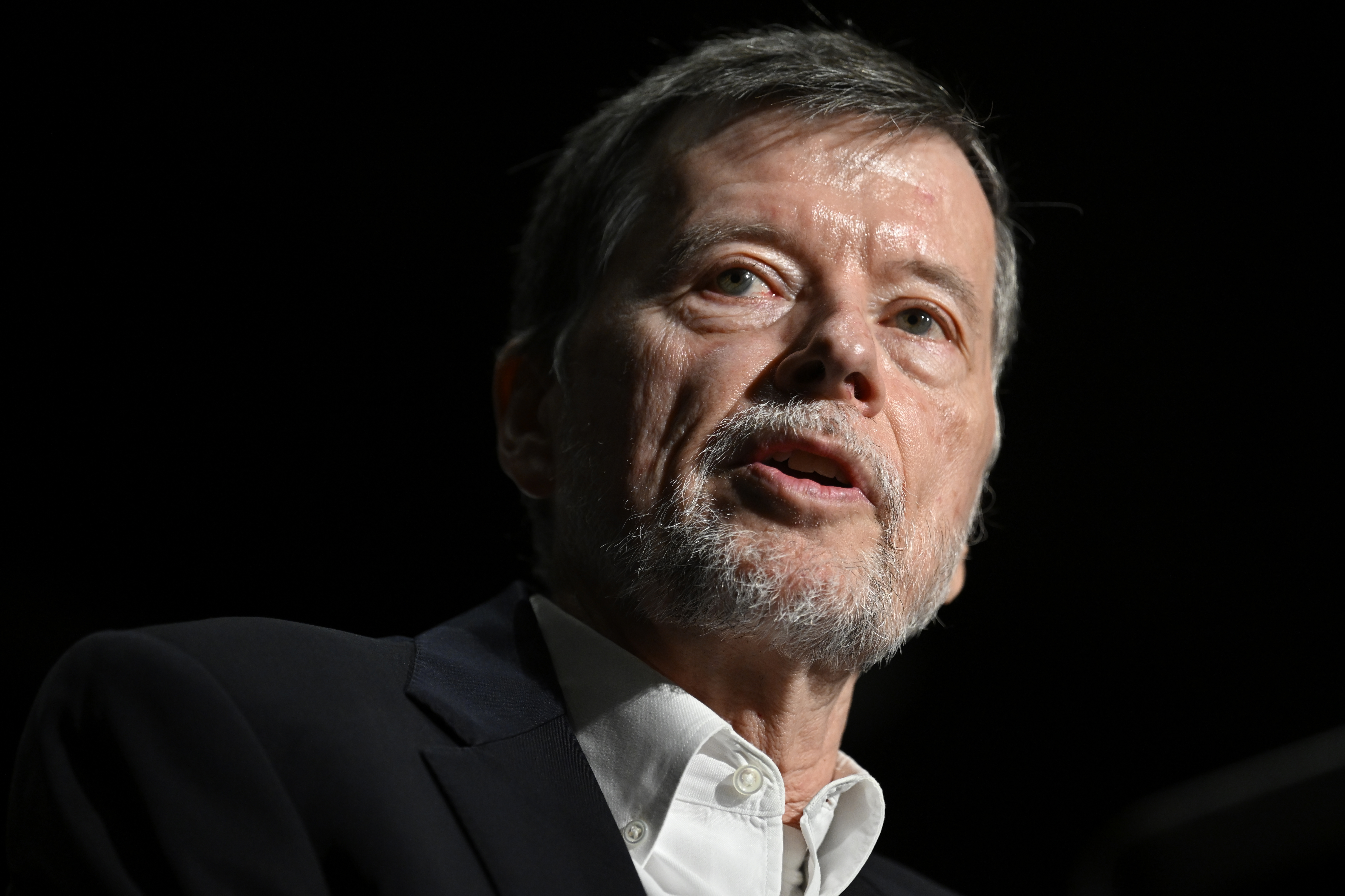 Historical documentarian Ken Burns addresses and conducts a question-and-answer session on June 11, 2024, in College Park, Md. Burns called scholar Gordon S. Wood, who died on Sunday at age 92, a "teacher of generations of students and other historians."