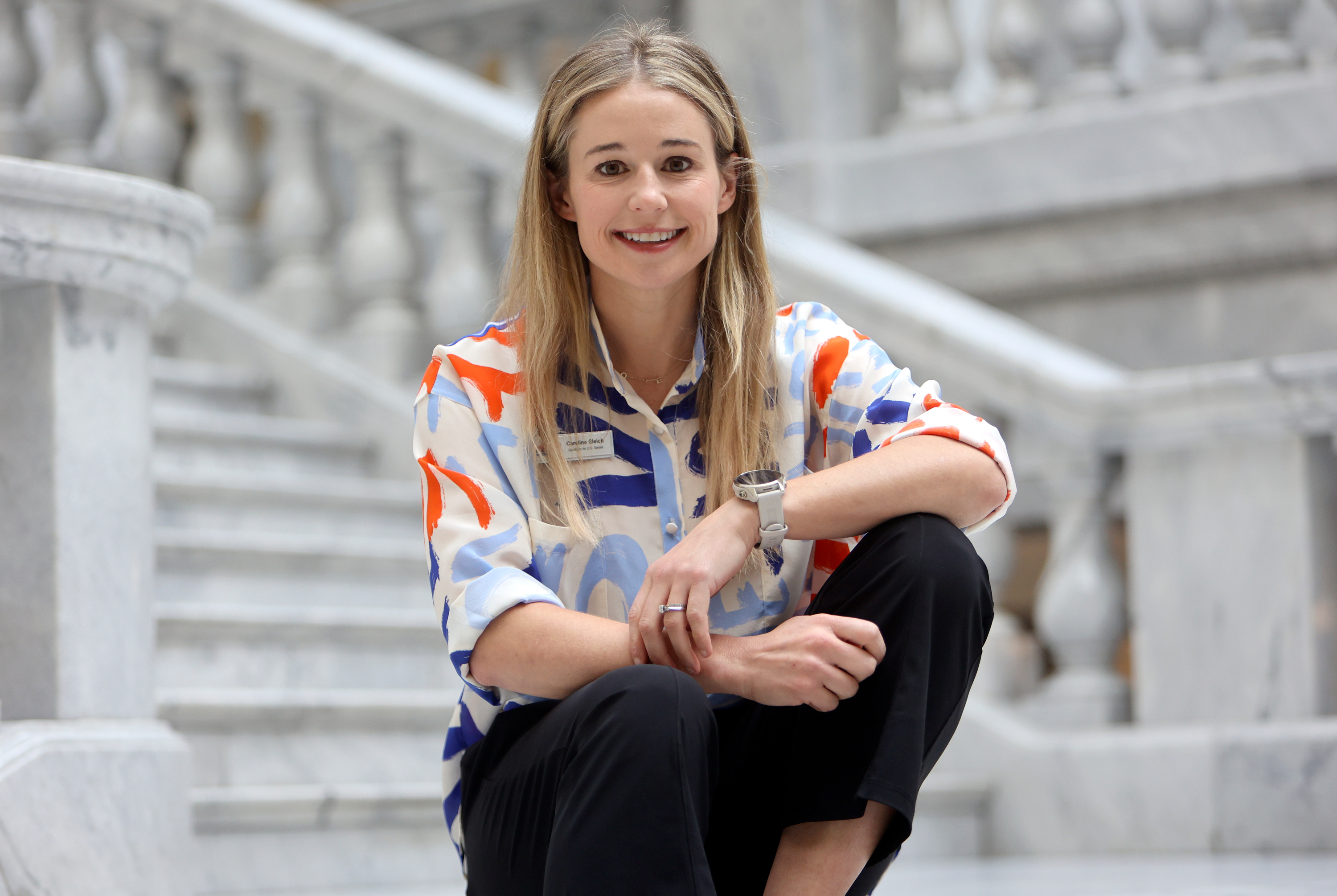 U.S. Senate candidate Caroline Gleich poses for a portrait at the Capitol in Salt Lake City on Oct. 16.