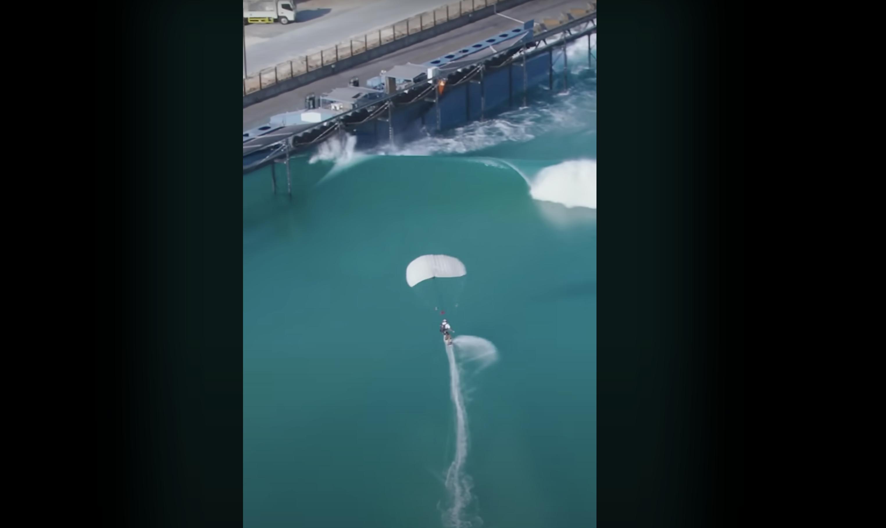 Have You Seen This? Skydiver hangs 10 after landing in a perfect wave