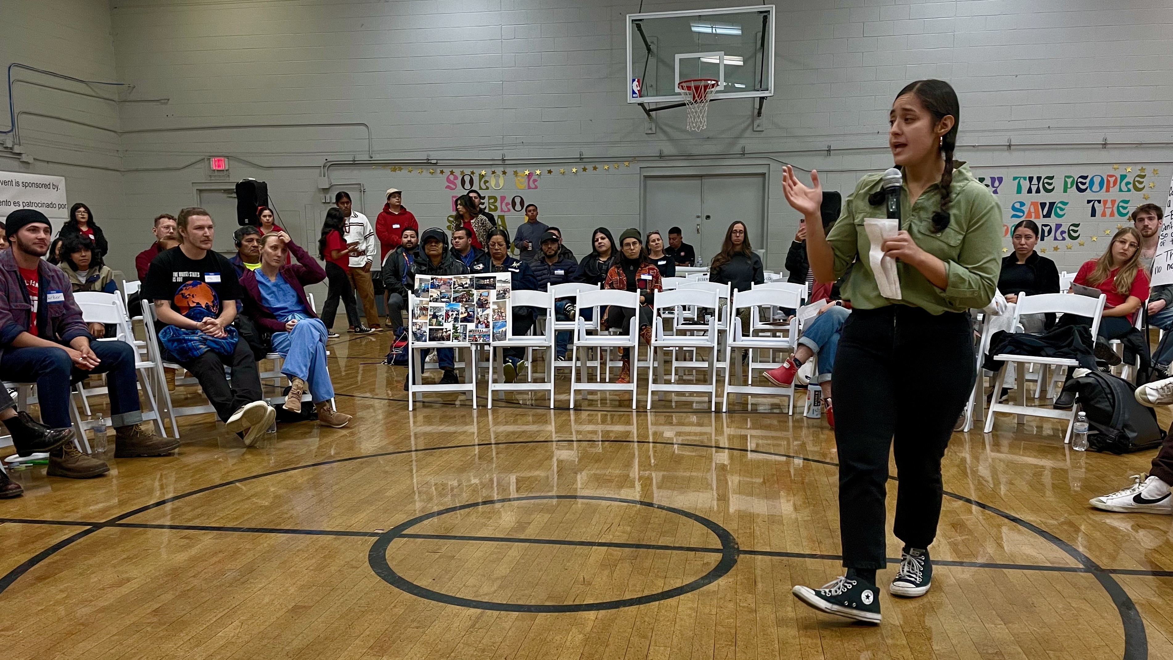 Neni Gaona addresses a Comunidades Unidas meeting on Oct. 18 at the Mexican Civic Center in Salt Lake City to launch the next phase of an immigrant advocacy initiative.