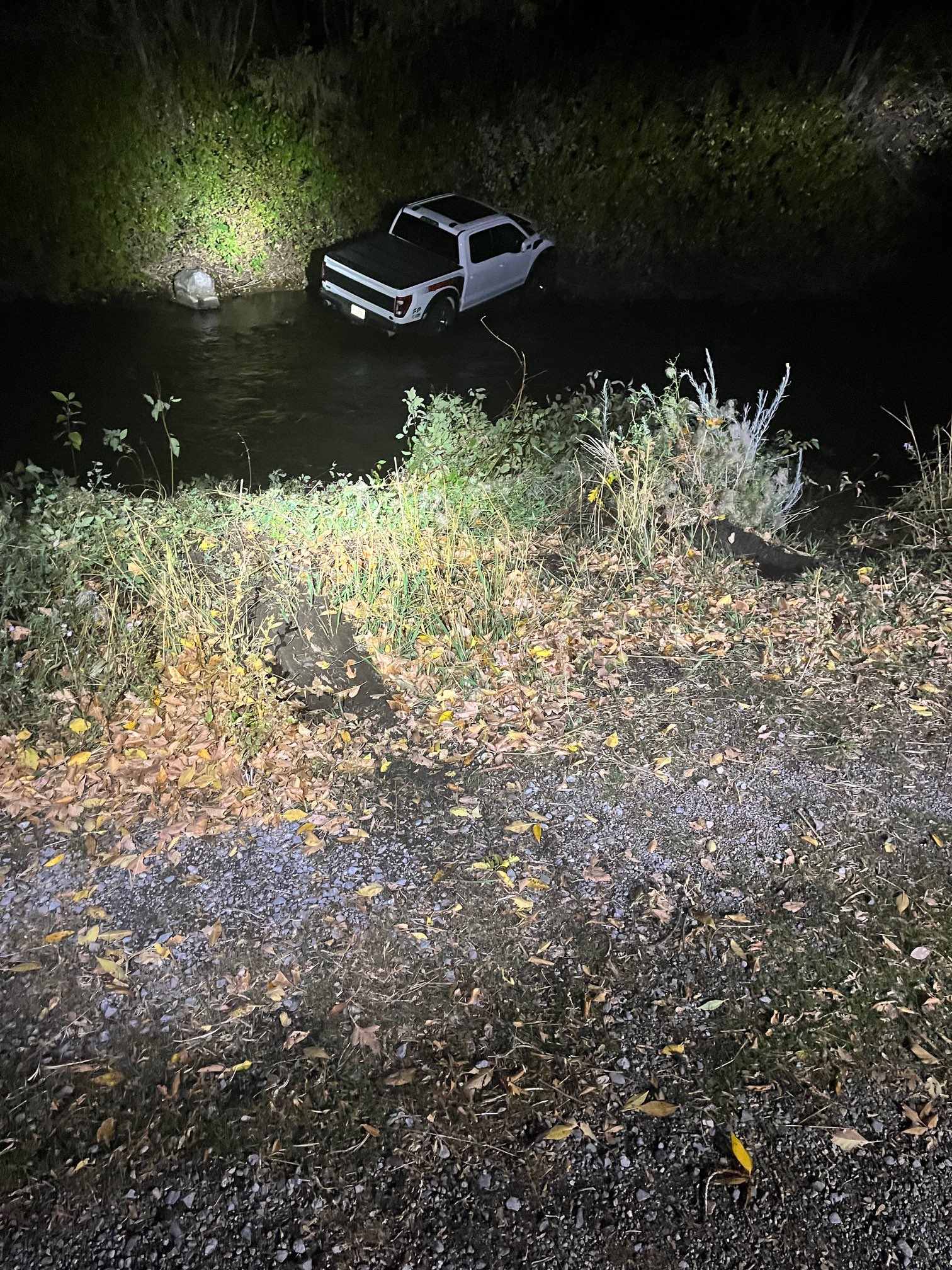 A Heber City woman was arrested Saturday and accused of stealing a truck from some college students at gunpoint near Bridal Veil Falls, then driving it into the river.