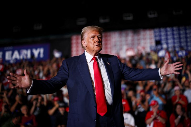 Former President Donald Trump at a rally in Greensboro, N.C., Tuesday. A former White House chief of staff said in a series of interviews published Tuesday that Trump meets the definition of a fascist and "prefers the dictator approach to government."