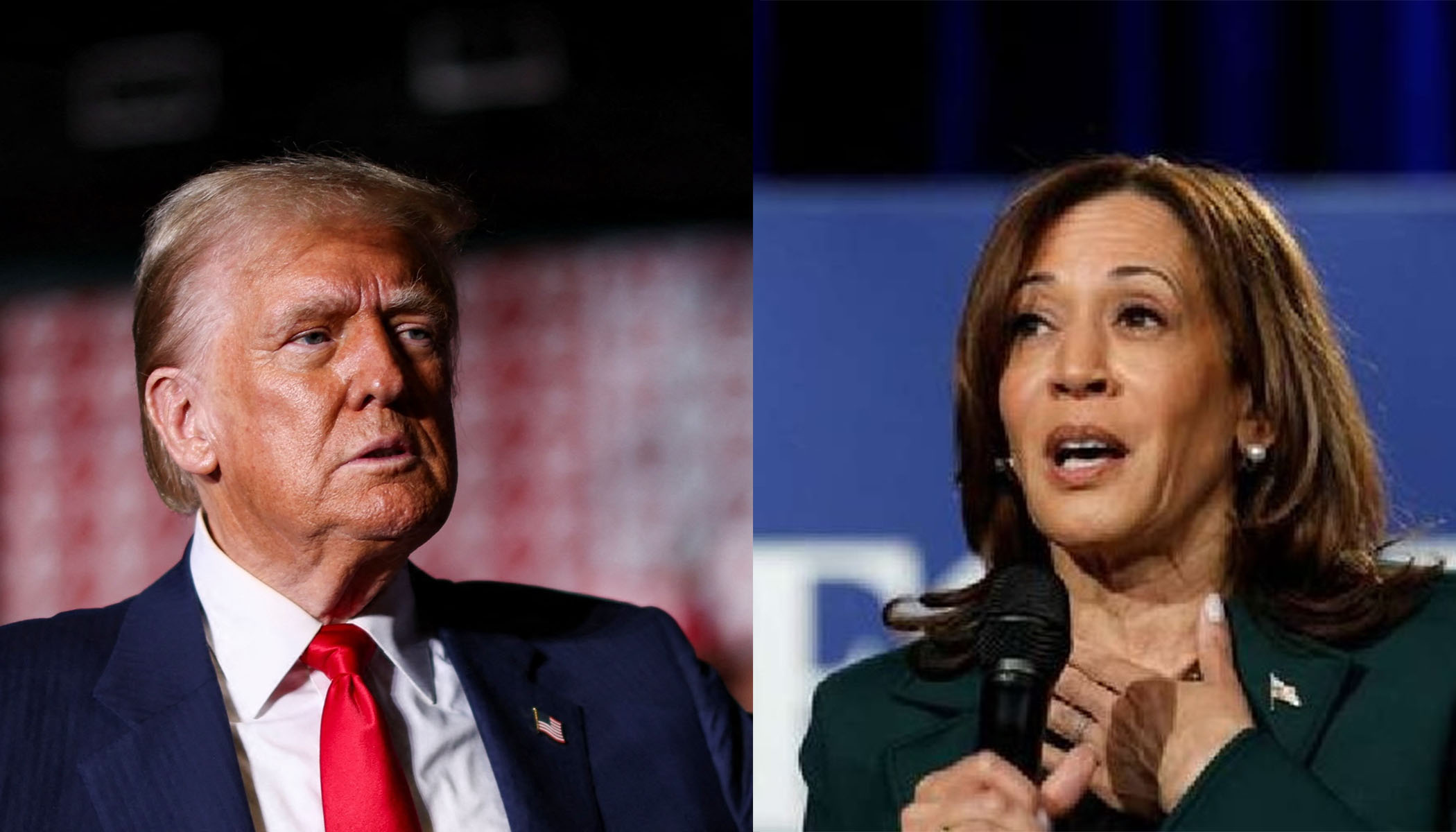 Vice President Kamala Harris speaks in Royal Oak, Mich., Monday. Former President Donald Trump speaks in Greensboro, N.C., Tuesday. Millions of U.S. voters are already heading to the polls.