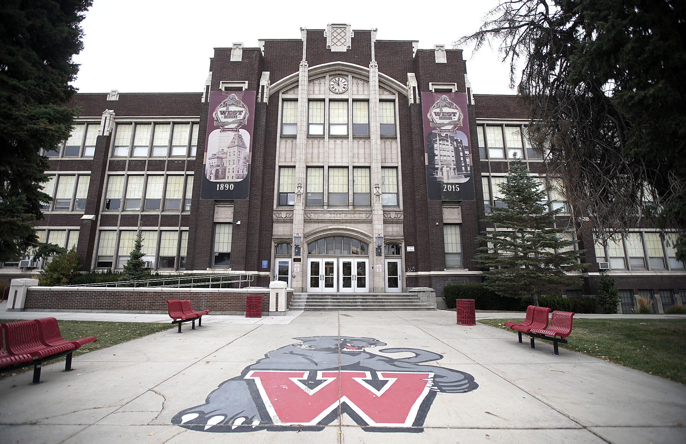 West High School in Salt Lake City on Oct. 28, 2019. Salt Lake City School District issued its first series of bonds on Wednesday, which will go toward projects like a rebuild of the West and Highland high schools.