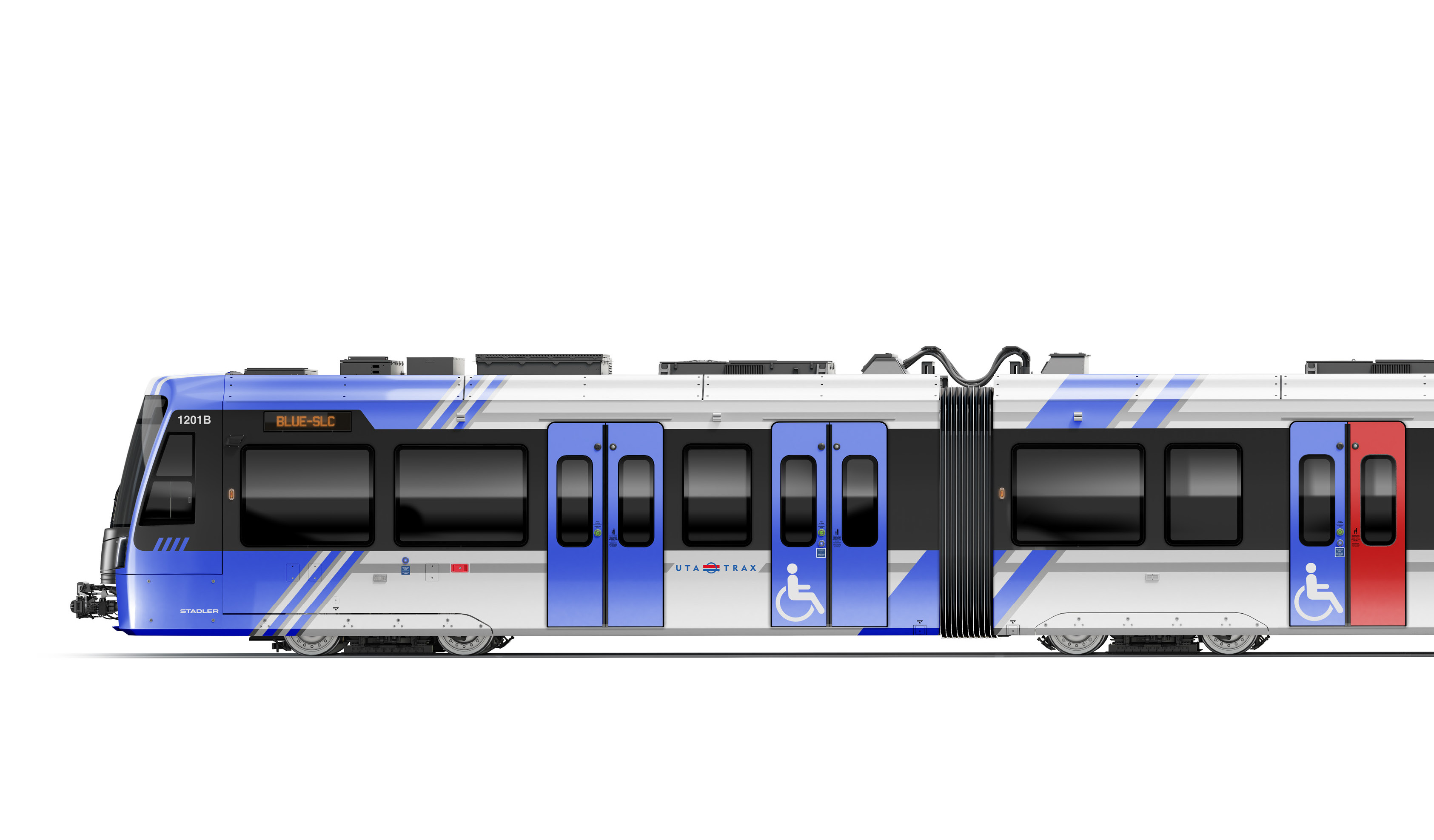 A rendering of a Stadler Citylink light rail car with a Utah Transit Authority wrap. UTA reached a deal with Stadler Rail on Wednesday to purchase 20 of the cars, with an option to purchase 60 more in the future.