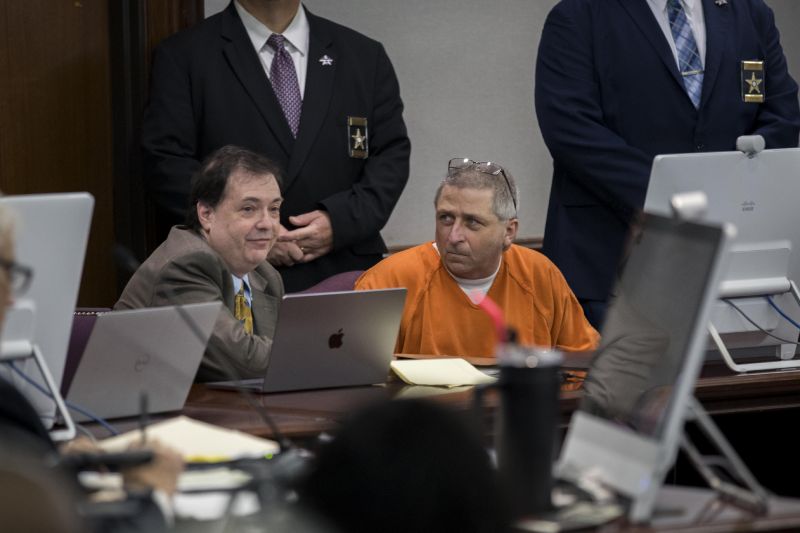 William "Roddie" Bryan, right, sits with his attorney before a hearing challenging his conviction of killing Ahmaud Arbery in 2020, Thursday in Brunswick, Ga.