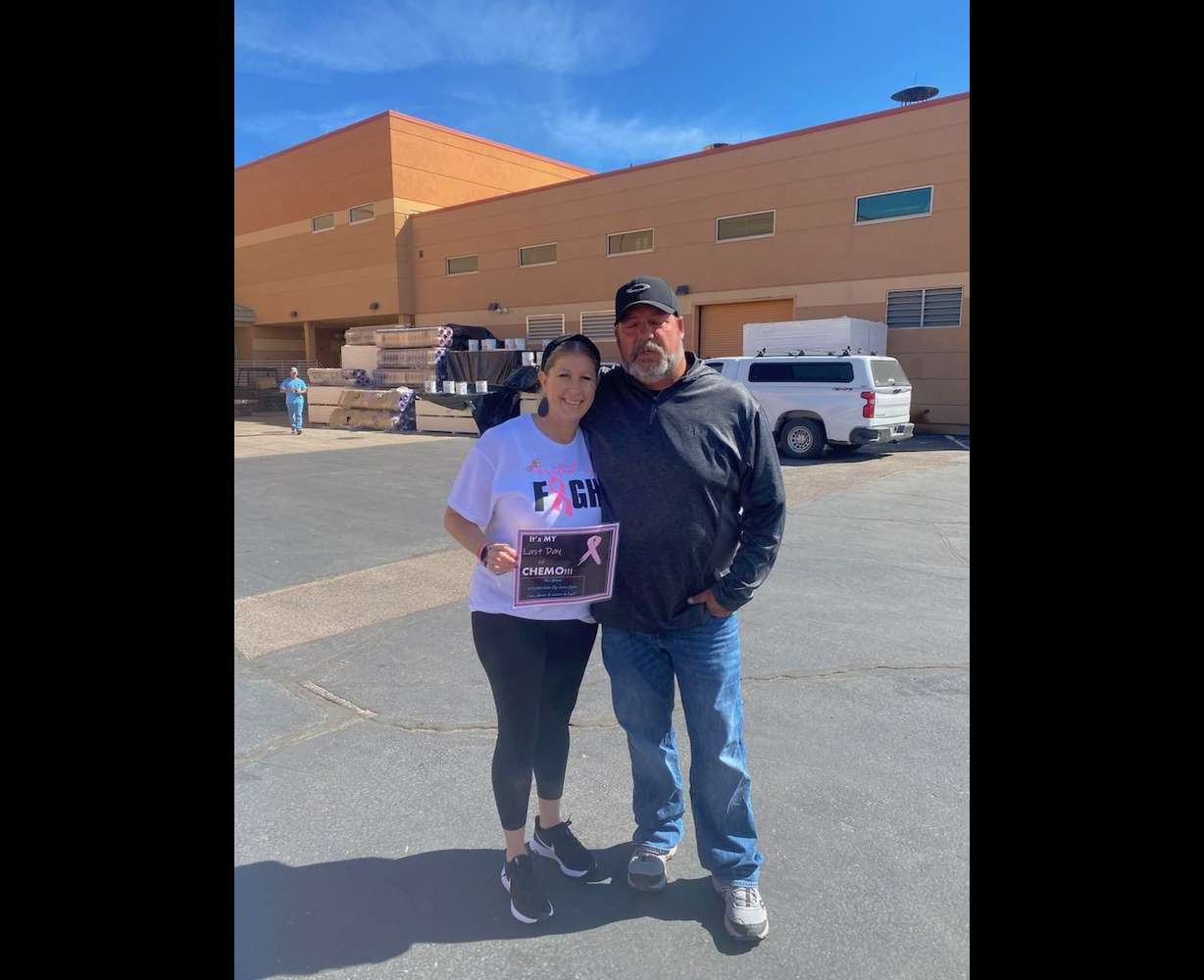 Sheri Wiseman celebrates her last round of chemo in this undated photo.