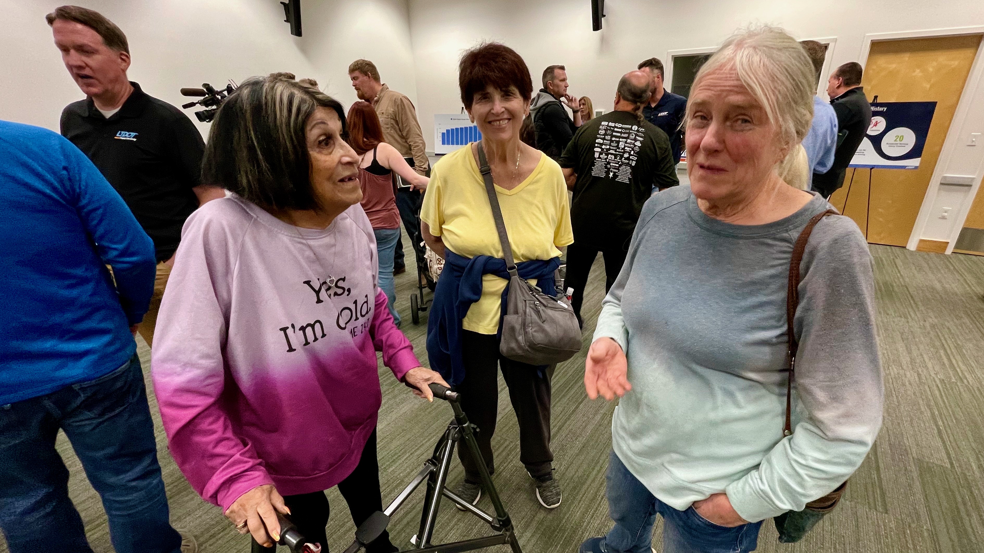 Sandra Tuck, Judi Culley and Christine Brown attend an open house about proposed safety upgrades to state Route 39 in Ogden Canyon, on Thursday at the Ogden Valley Branch Library in Huntsville.