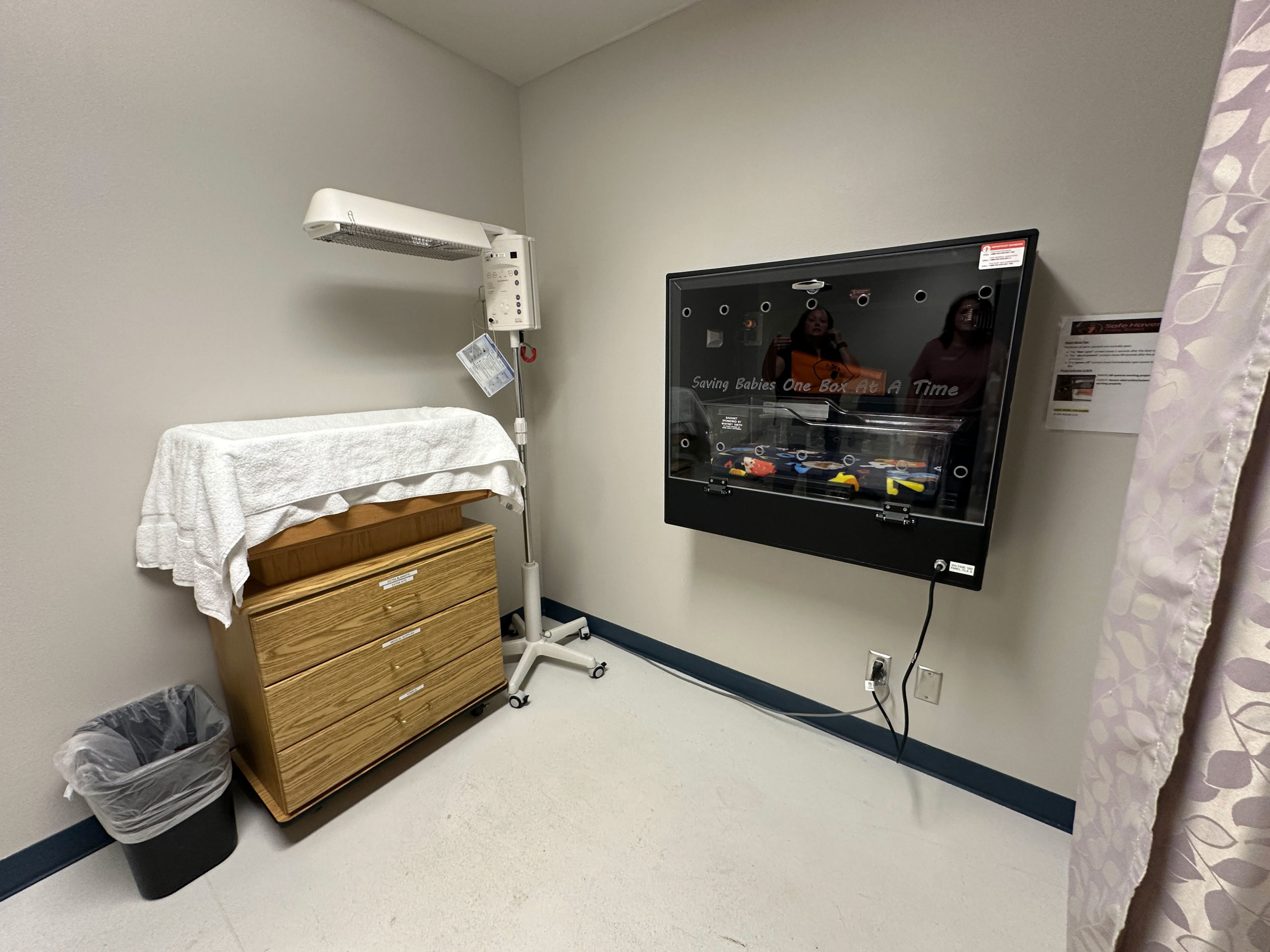 The other side of the Safe Haven Baby Box at Grove Creek Medical Center in Blackfoot.