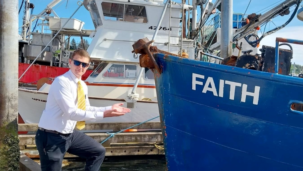 Elder Bowen Bailey in action in the Anchorage, Alaska mission.