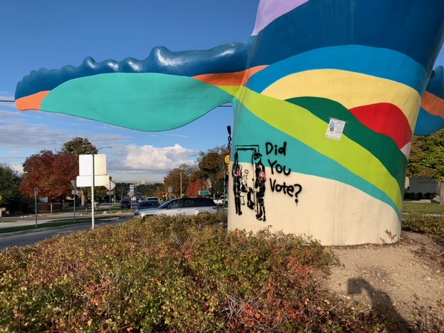 Salt Lake City's 9th and 9th whale tagged with political-related graffiti 