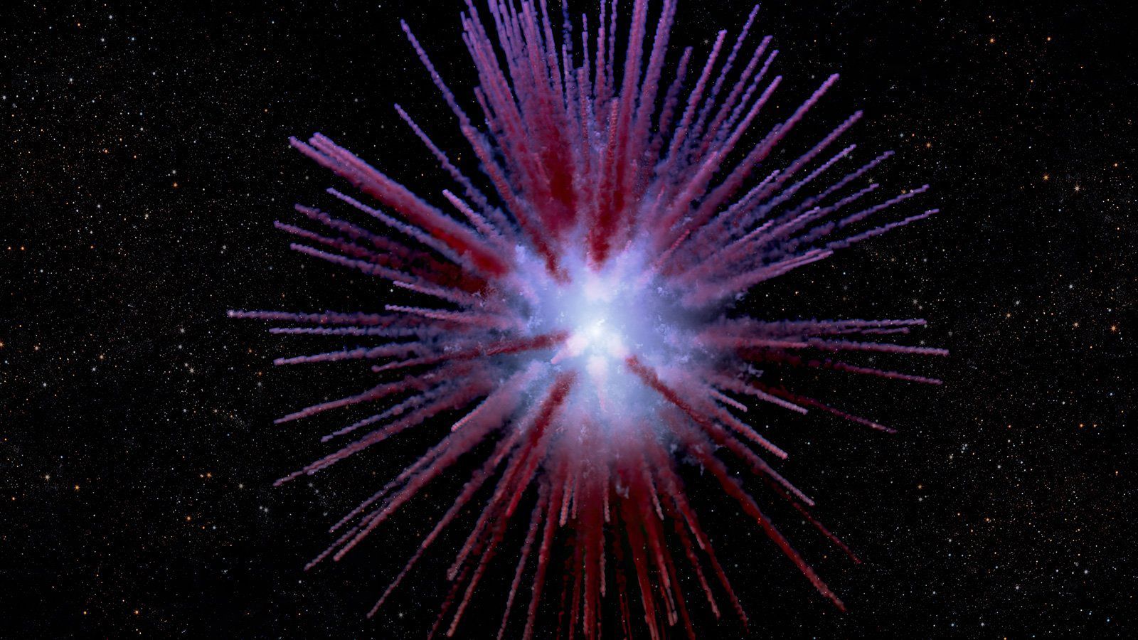 Filaments radiate away from a “zombie star” the explosion created.