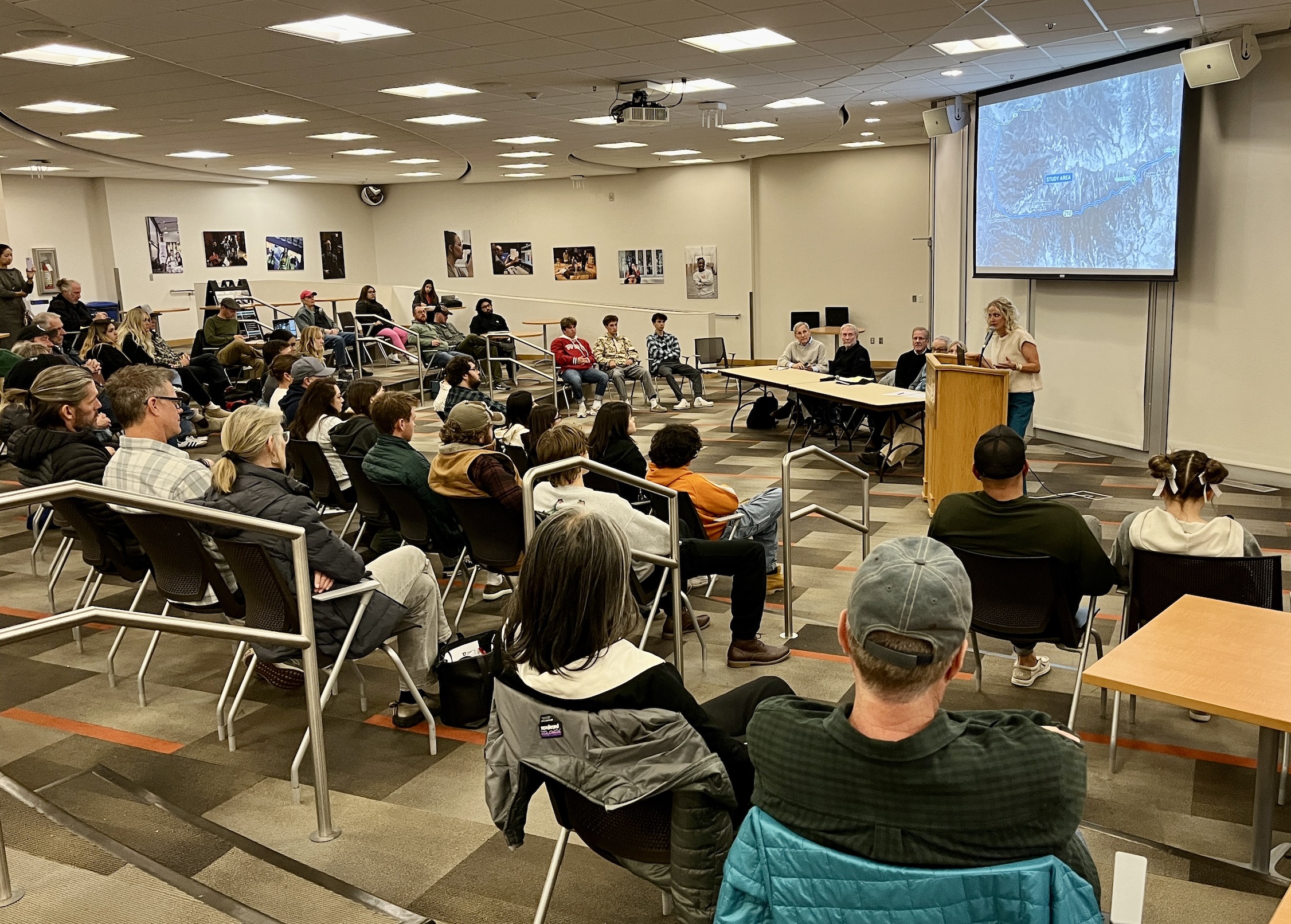 Micki Harris, director of Save Not Pave, speaks at a Little Cottonwood Canyon event at Salt Lake Community College in Salt Lake City on Tuesday.