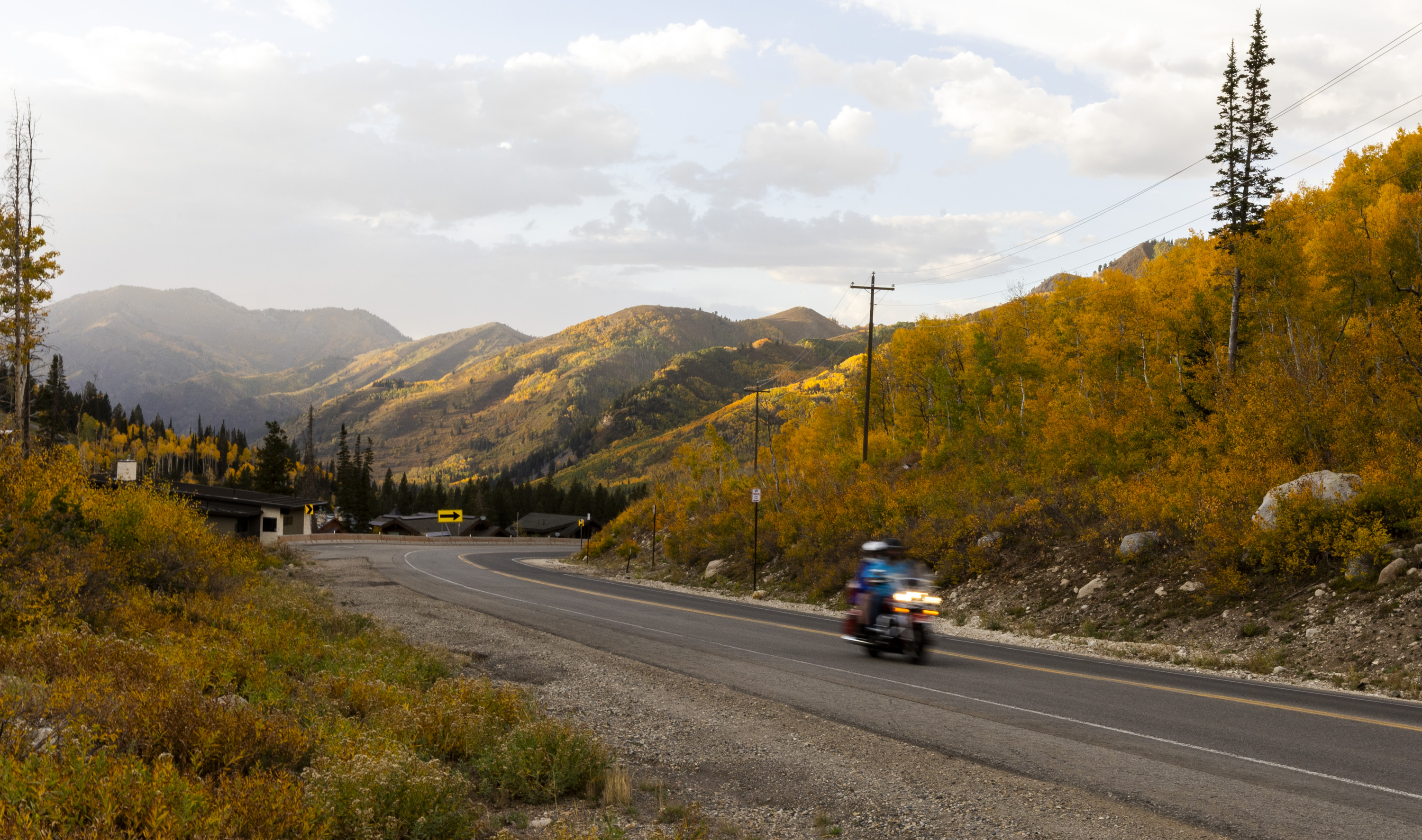 A motorcyclist drives through Big Cottonwood Canyon on Sept. 29. Utah Department of Transportation officials said they're studying transportation options in the canyon, while plans for Little Cottonwood Canyon remain in litigation.