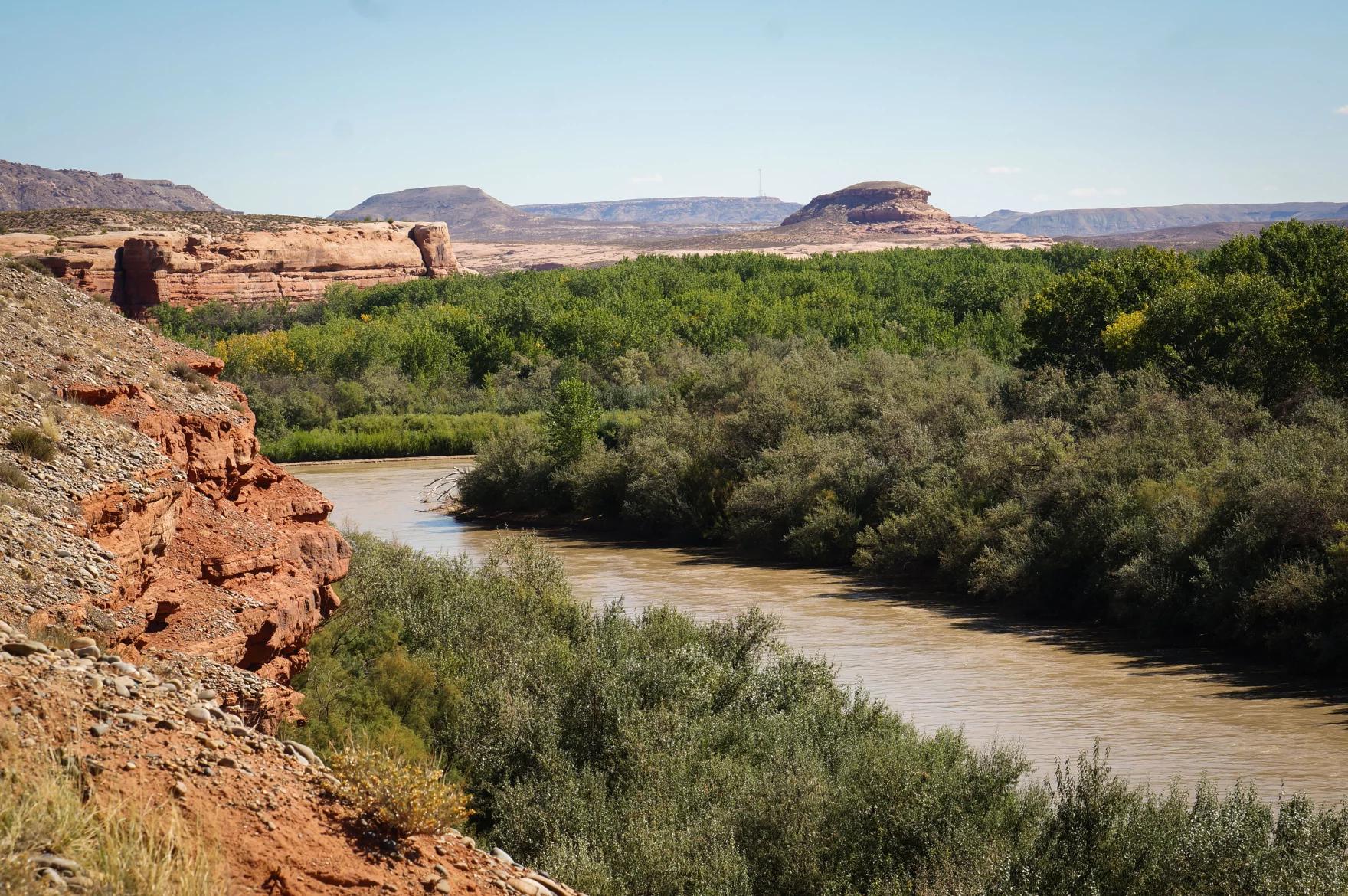 Navajo family farms once lined the San Juan River in southeast Utah, seen here Sept. 19, but many of them have fallen out of commission. A water rights settlement between Utah and the tribe has given some Navajo residents hope those farms can return.