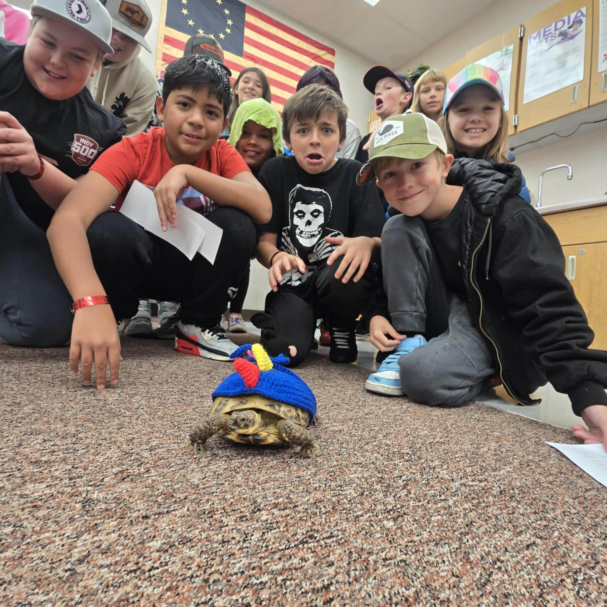 Class pet joins Halloween festivities in a big way