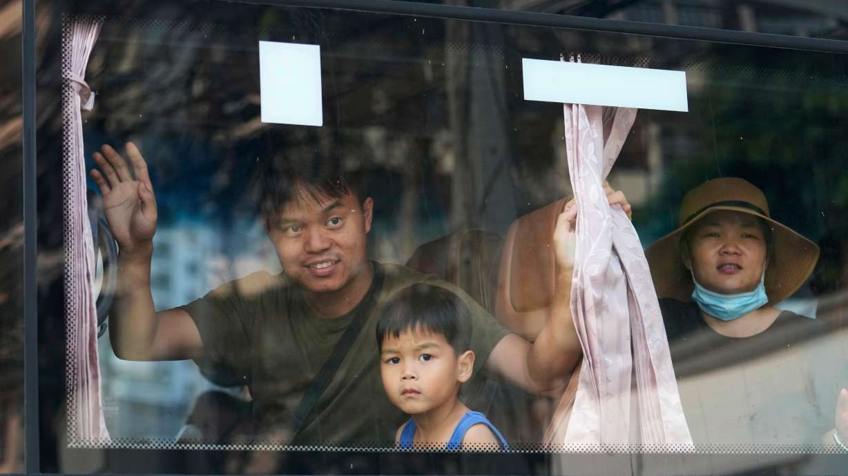 Members of the Shenzhen Holy Reformed Church, also known as the Mayflower Church, leave court in Pattaya, Thailand, on March 31, 2023. More than 60 self-exiled members of a Chinese Christian church who were detained in Thailand after receiving United Nations refugee status will be deported by next week, probably to a third country, officials said on April 5.