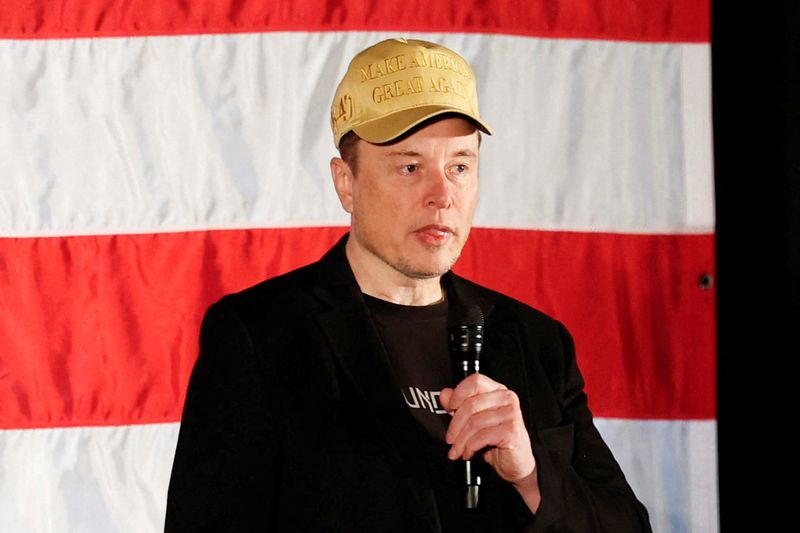 Tesla CEO and X owner Elon Musk, who supports Republican presidential nominee Donald Trump, speaks about voting during an America PAC Town Hall in Folsom, Pa., on Oct. 17. A judge declined to move the case related to $1 million voter prizes to federal court.