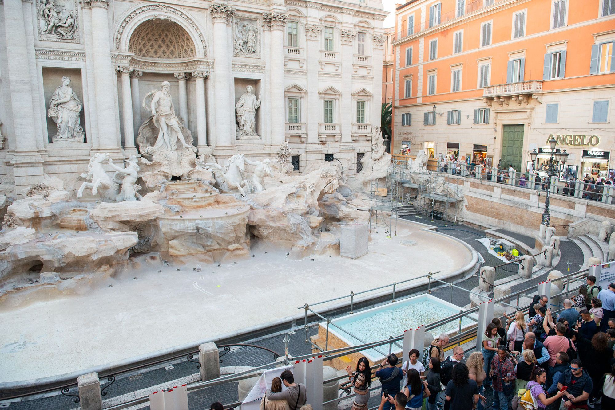 A new temporary pool in front of Rome's iconic Trevi fountain, seen Oct. 31, has been widely mocked.